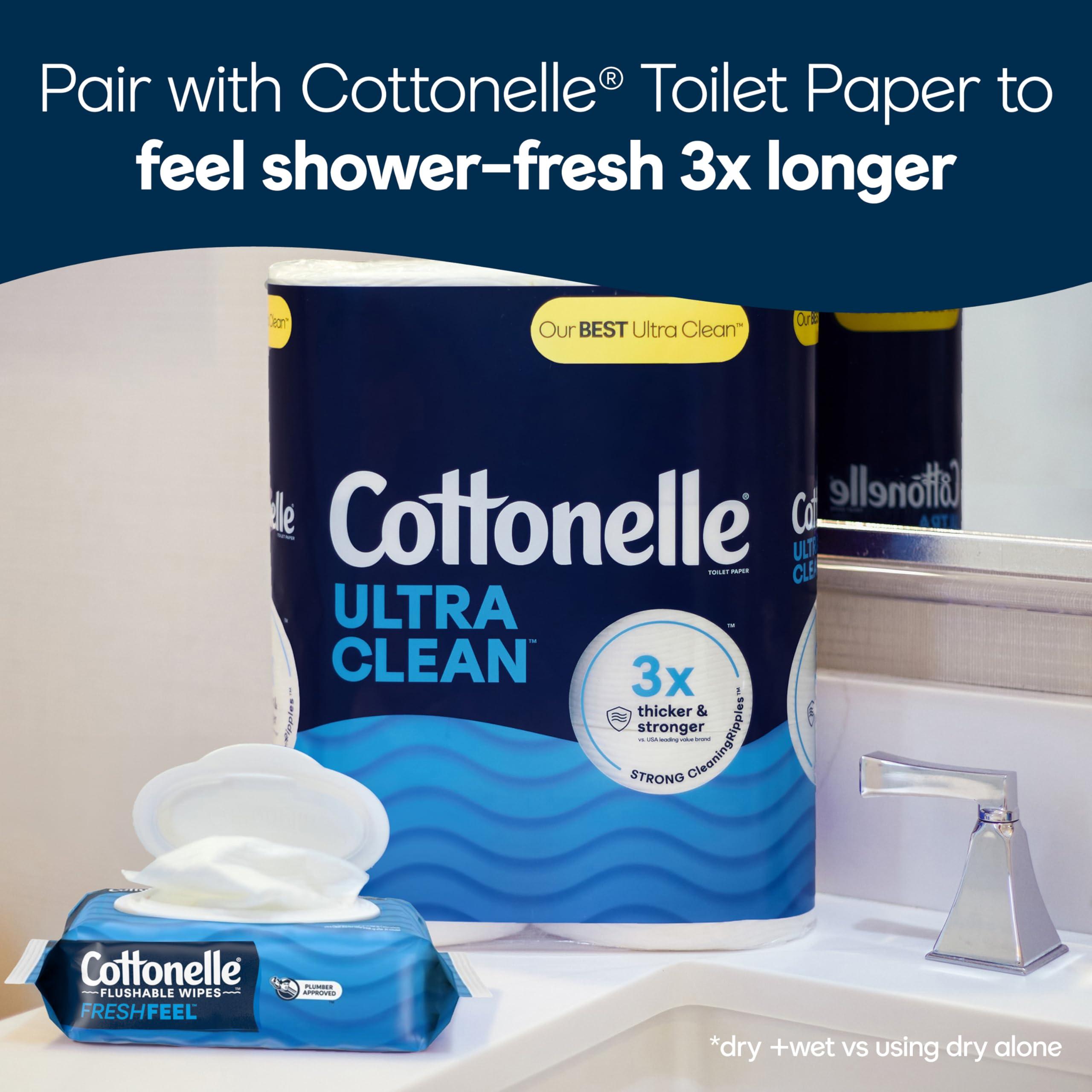 Cottonelle Fresh Feel Flushable Wet Wipes, Adult Wet Wipes, 8 Flip-Top Packs, 42 Wipes Per Pack (336 Total Wipes), Packaging May Vary - Image 6