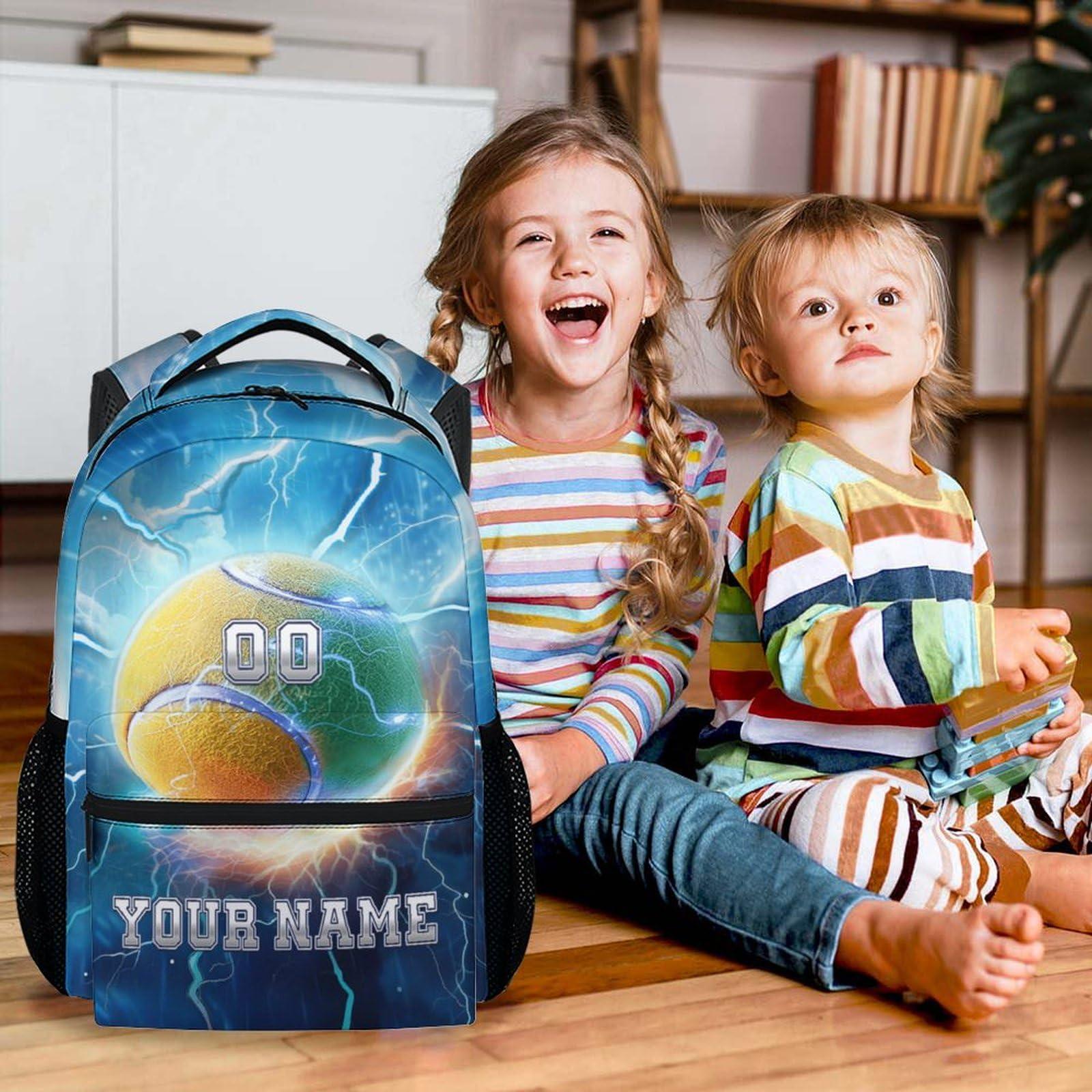 Custom Kids Backpack for Students - 17 Inch Tennis Backpacks for Middle School - Lightweight Durable Sports Bookbag - Image 4