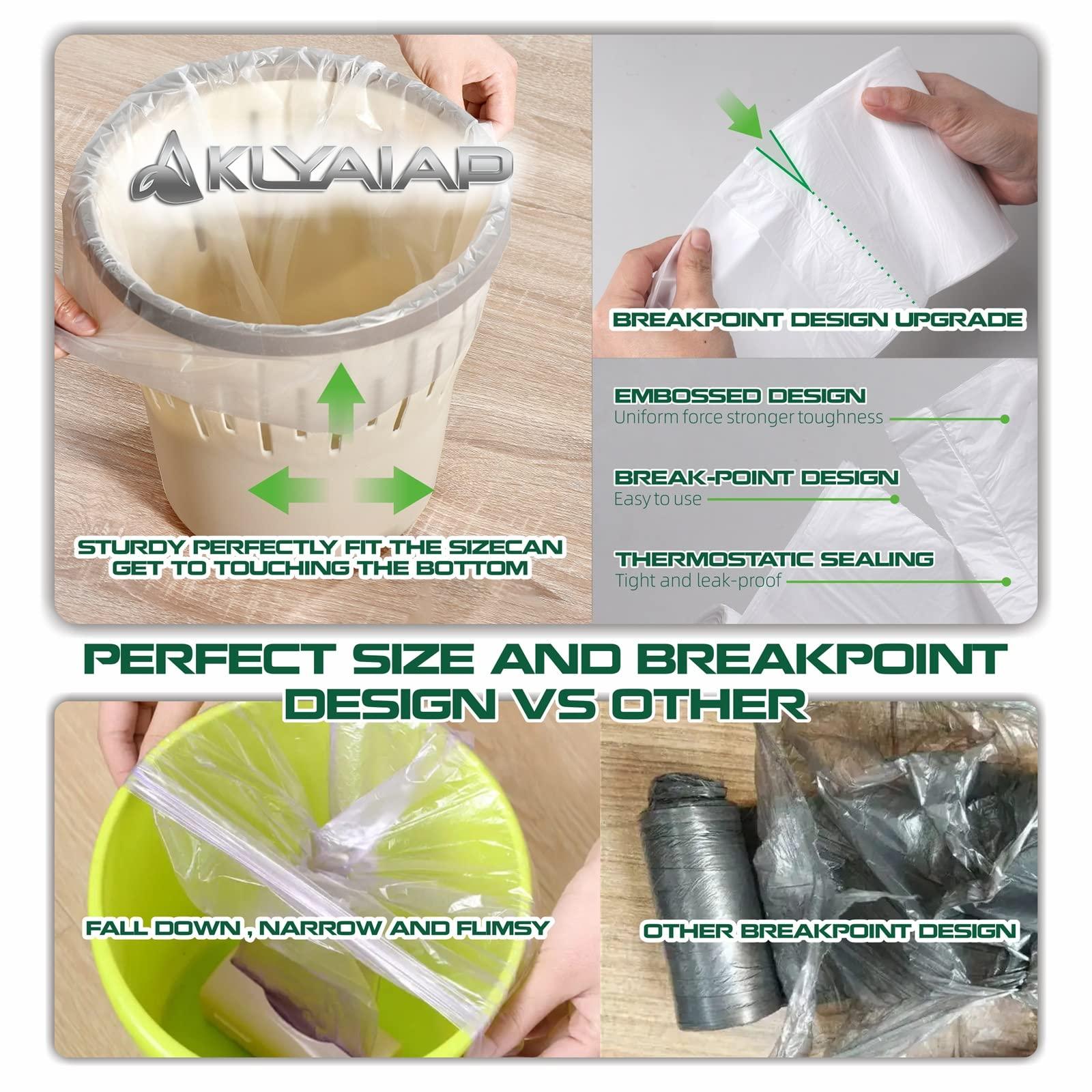 220 Counts Aklyaiap 4 Gallon Trash Bag,Tear & Leak Resistant Bathroom Biodegradable Small Garbage Can Bags Unscented for Home & Kitchen, 5Rolls, White - Image 5