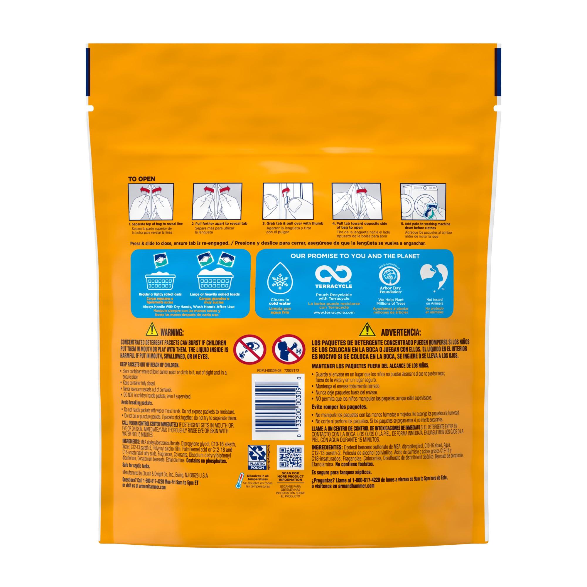 Arm & Hammer Clean Burst 5-in-1 Laundry Detergent Power Paks, High Efficieny (HE), 42 Count - Image 13