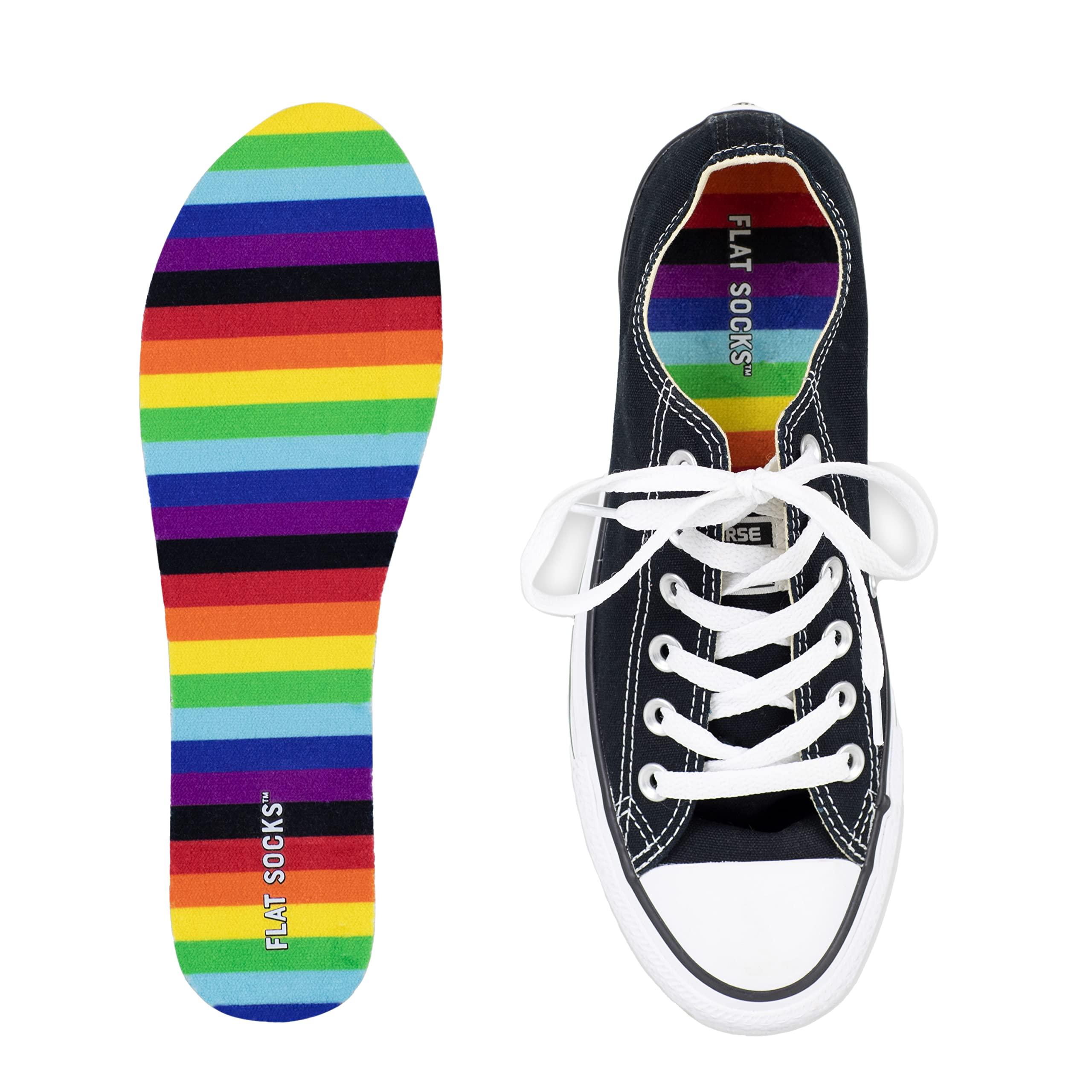 FLAT SOCKS No Show Socks, Sockless Shoe Liner, No Slipping, Odor Control, Washable Barefoot Shoe Insert