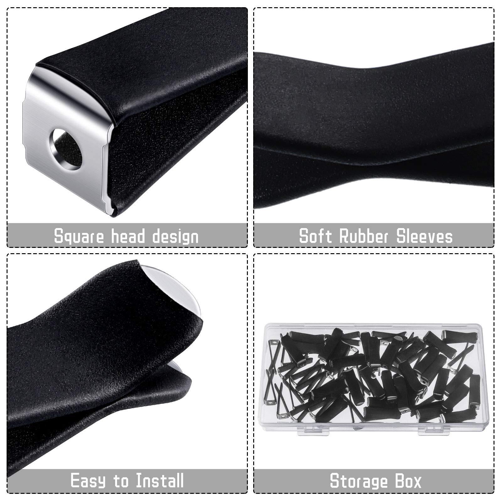 Frienda 60 Pieces Square Head Car Vent Clips Air Freshener Car Outlet Perfume Auto Air Conditioner Clips with 2 Storage Boxes for Office Home Auto(9 mm,Black) - Image 4