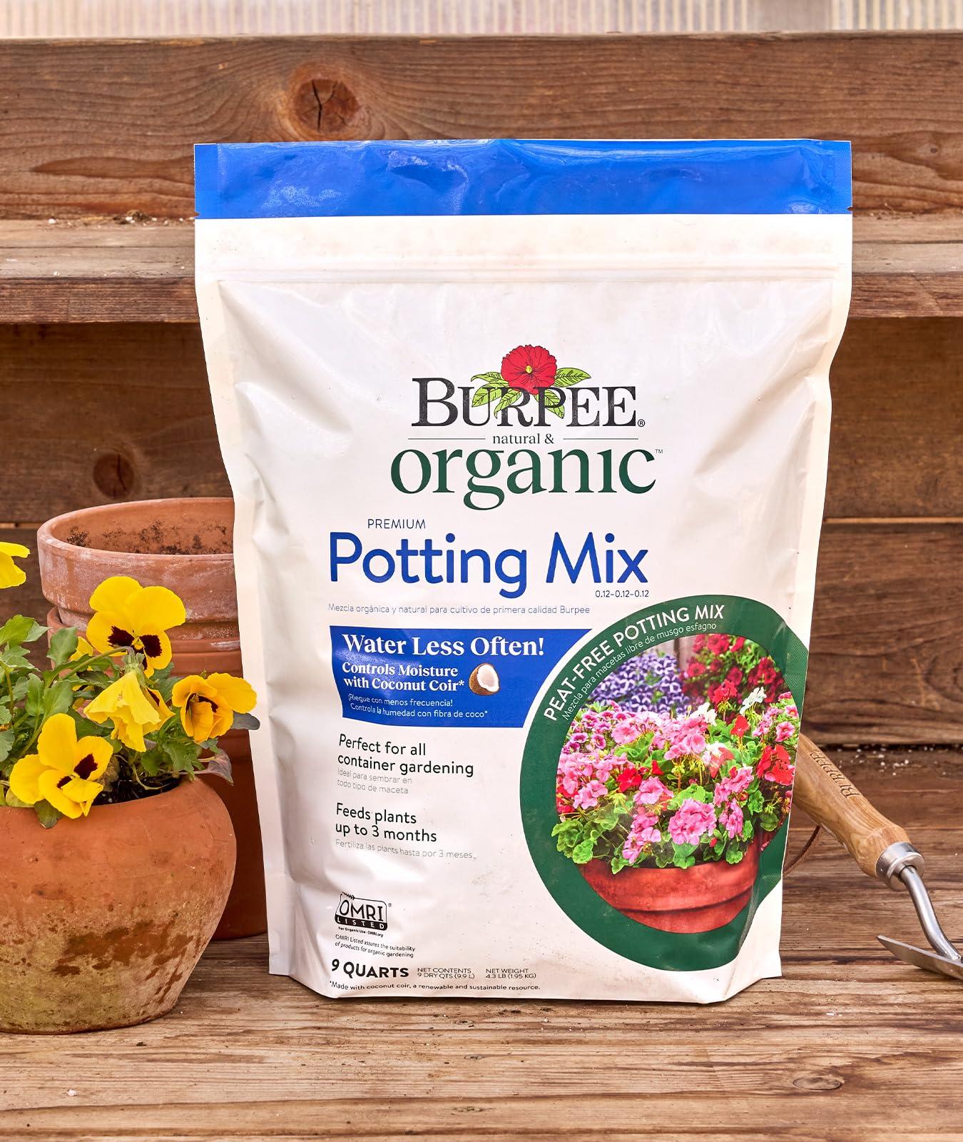 Burpee, 9 Quarts | Premium Organic Potting Natural Soil Mix Food Ideal for Container Garden-Vegetable, Flower & Herb Use for Indoor Outdoor Plant - Image 2
