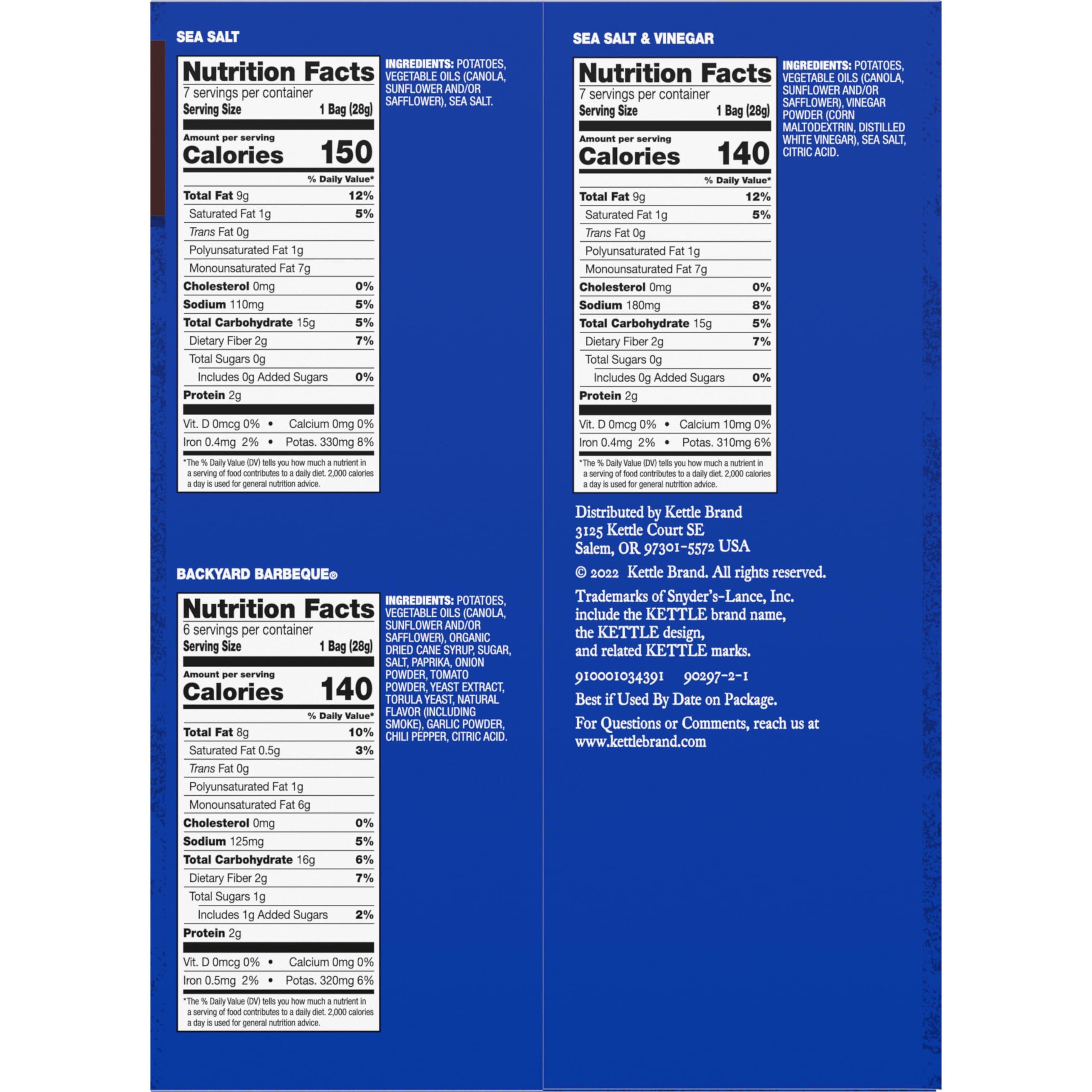 Kettle Brand Potato Chips Variety Pack, 1 Oz, 20 Ct - Image 3