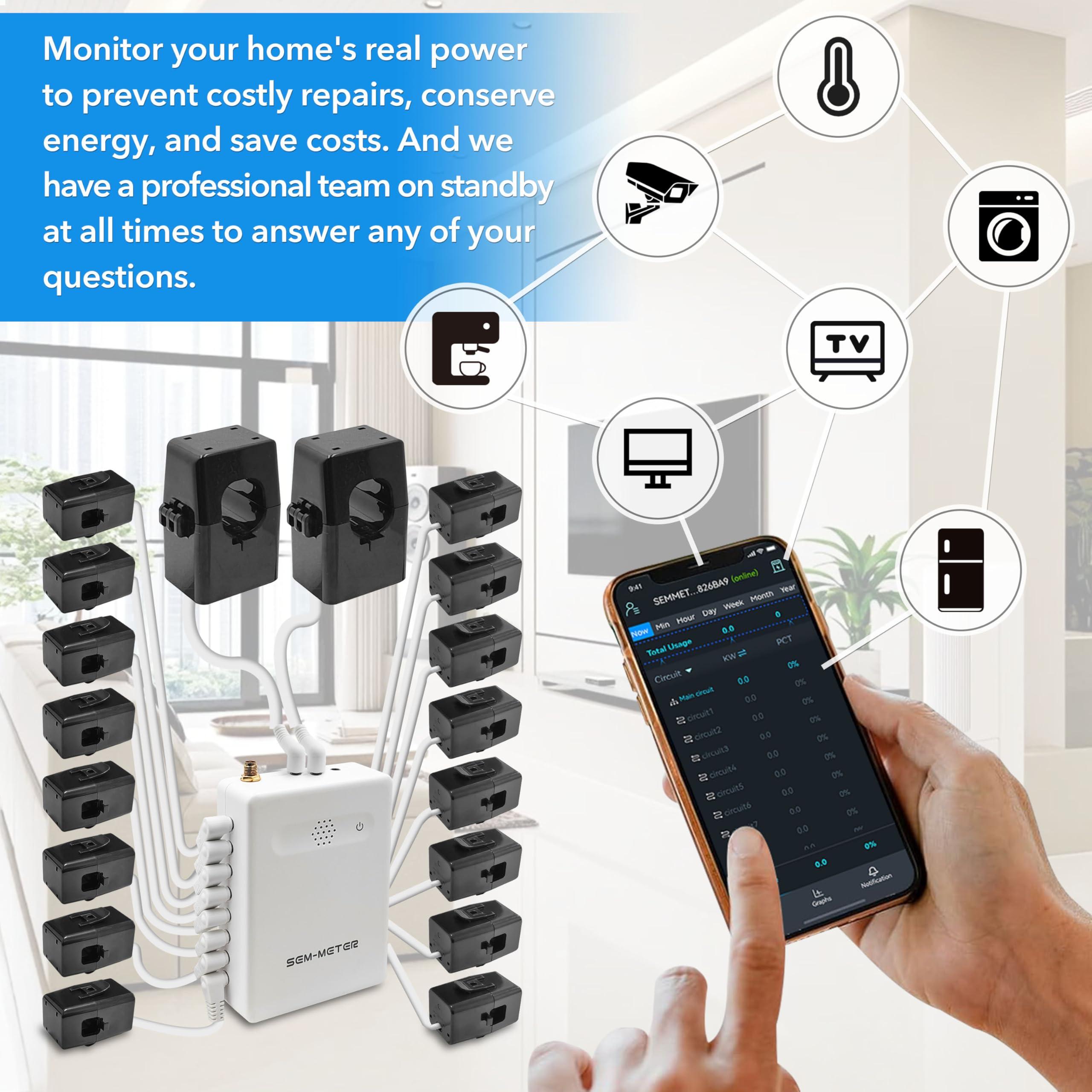 Smart Home Energy Monitor with 16 50A Circuit Level Sensors, Measure Power Usage in Real-Time, History with App (16 50A Circuit Level Sensors) - Compatible with Home Assistant - Image 8
