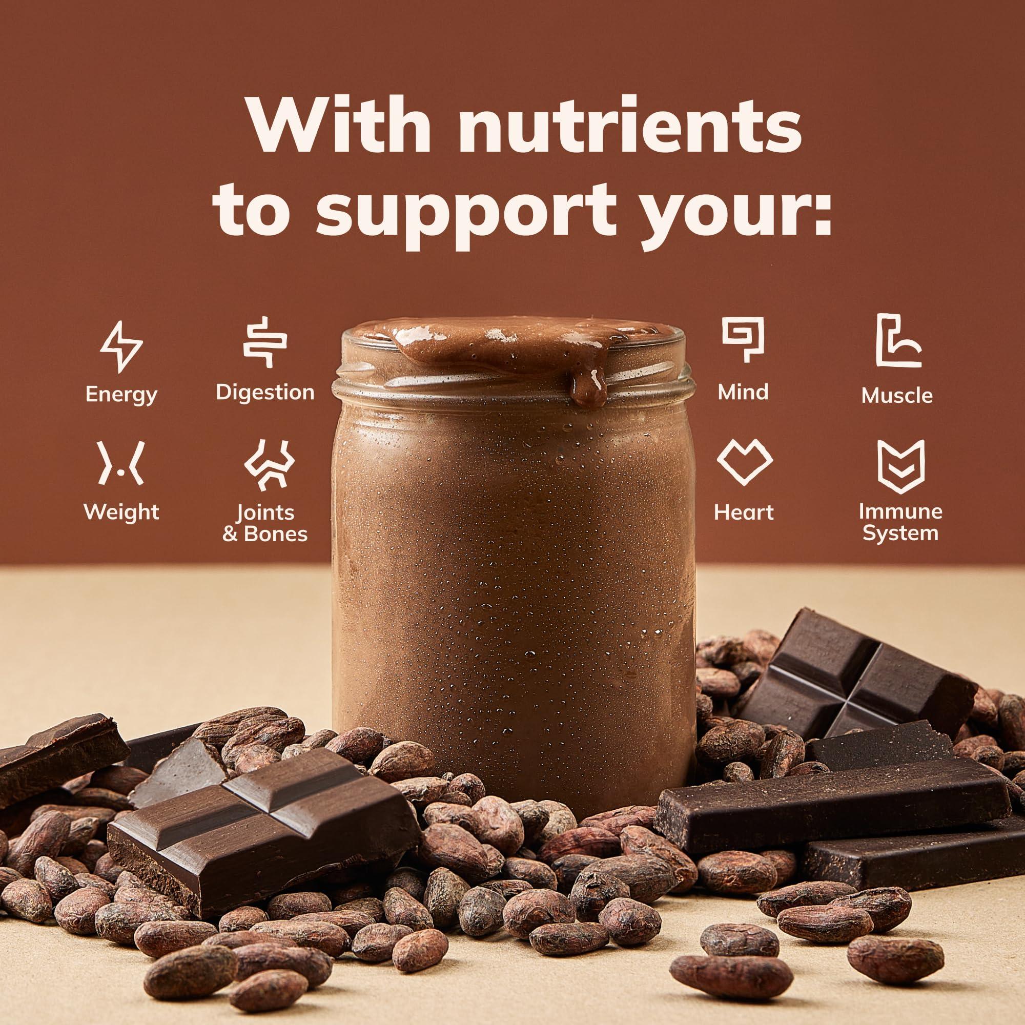Ka’Chava All-In-One Nutrition Shake Blend, Chocolate, 15 Servings, 85+ Superfoods & Nutrients, Meal Replacement, Greens Plant-Based Superfood Powder Protein Drink, Digestive Enzymes & Probiotics, Vegan Dairy Gluten Free - Image 4