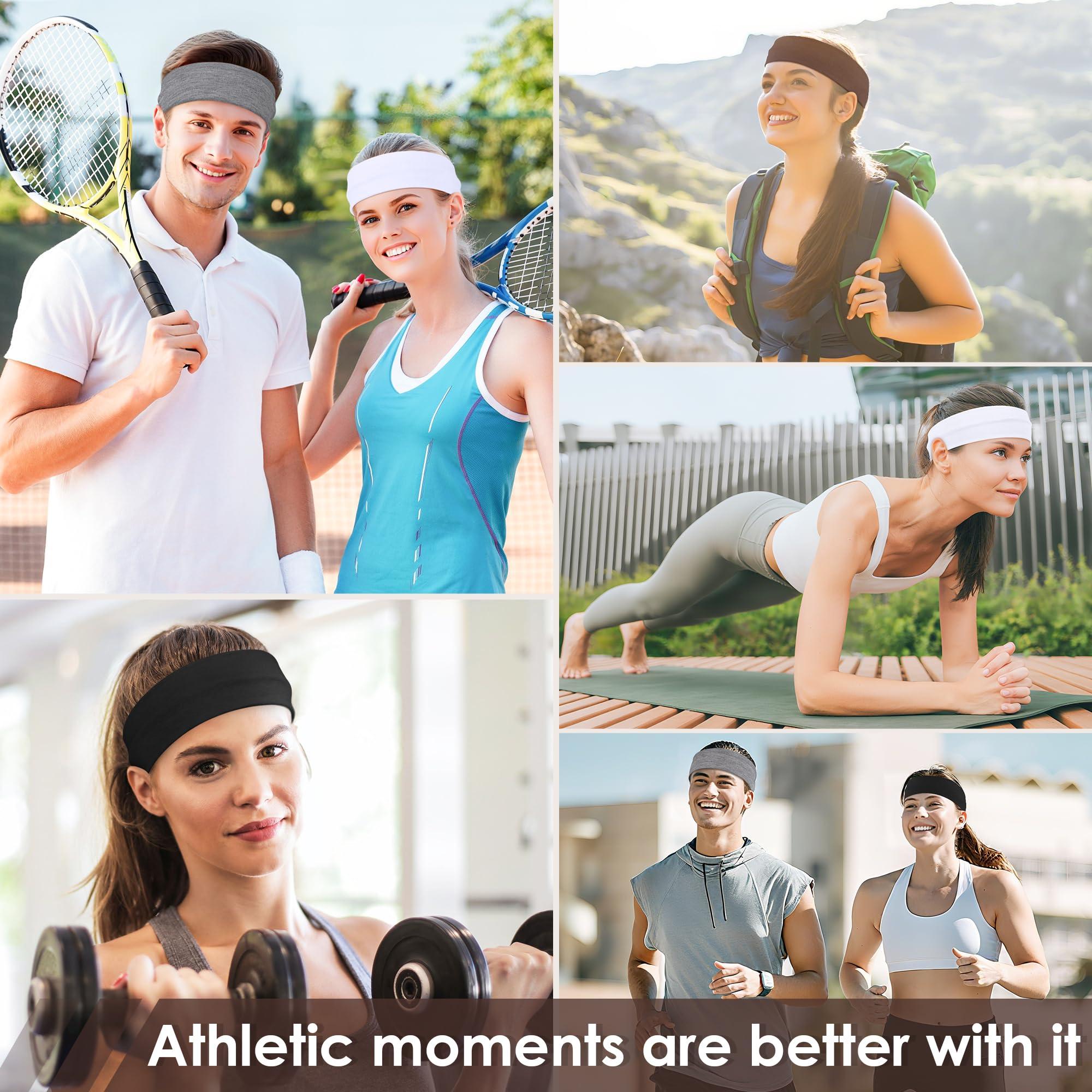 8 Pack Headbands for Women Non Slip - Stylish Sports Hair Bands for Women's Hair - Soft Cotton Cloth Stretchy Headbands for Women for Yoga, Outdoor Exercise Running - Image 6