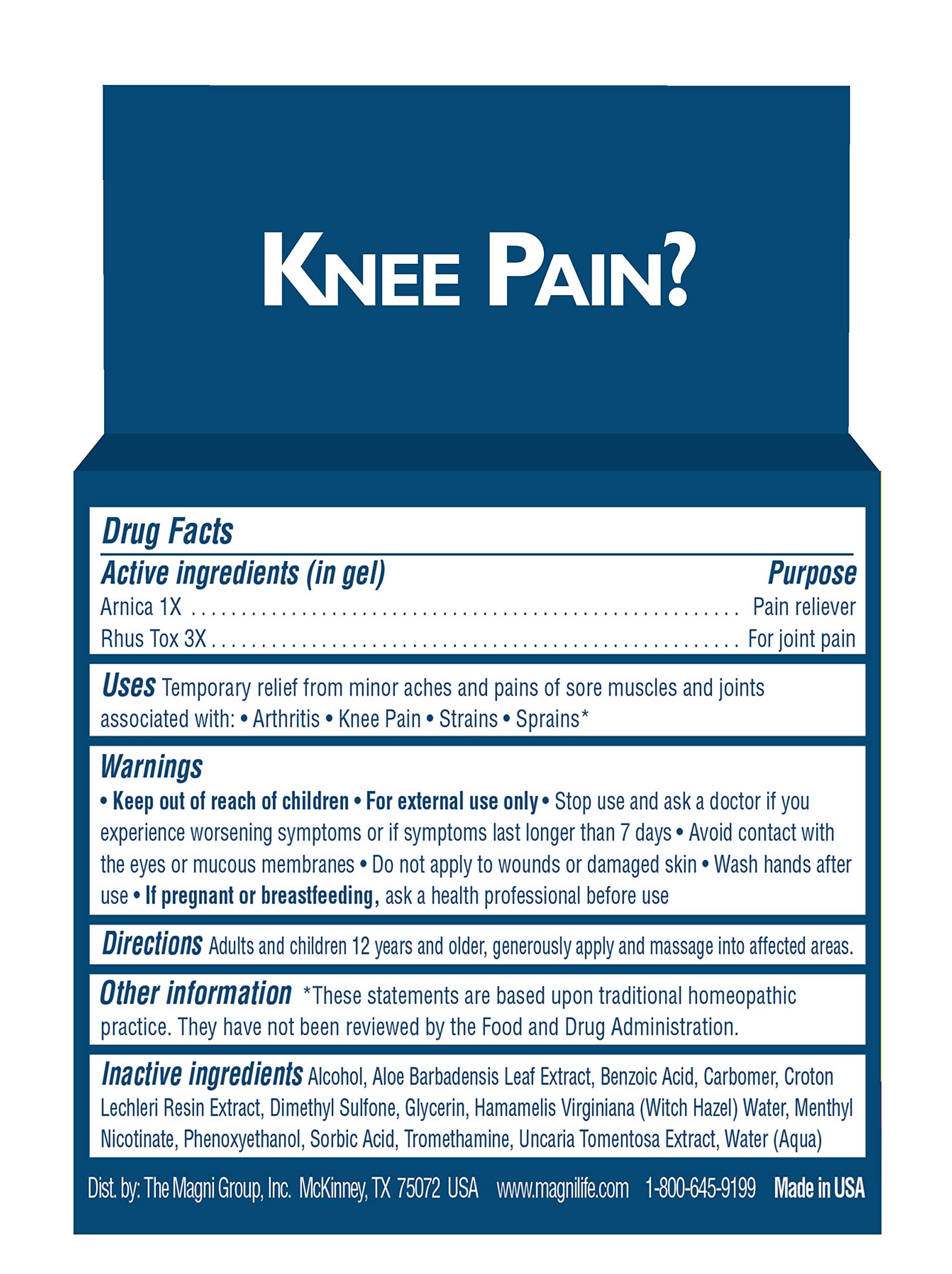 MagniLife Knee Pain Relief Soothing Gel, Reduces Swelling & Inflammation of Sore Muscles, Joint Discomfort, Injuries - All-Natural Arnica - 4oz. - Image 7