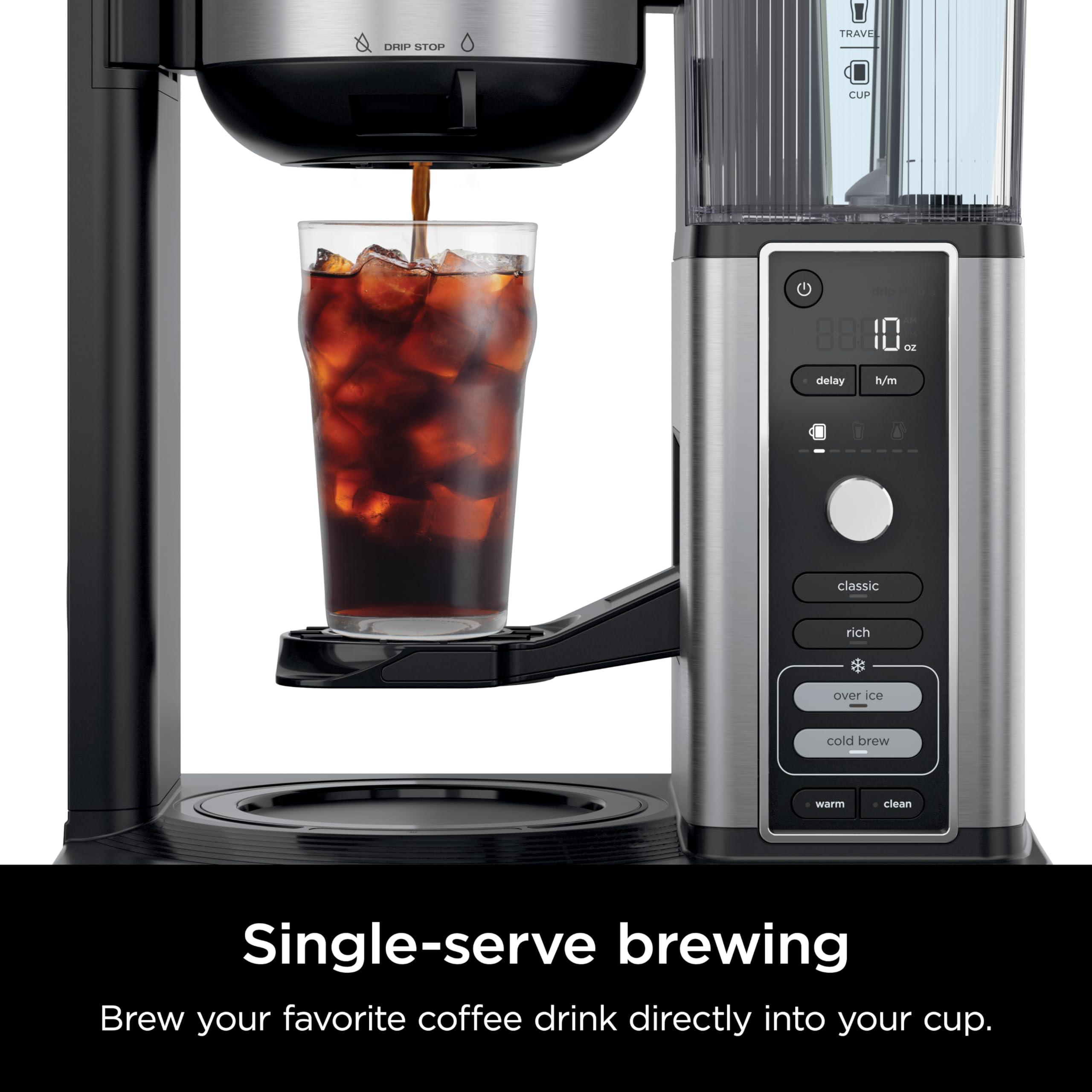 Ninja Hot & Iced XL Coffee Maker with Rapid Cold Brew, 4 Brew Styles, 8 Sizes Small Cup to Travel Mug, Single-Serve Coffee Brewer, 12-Cup Carafe, Permanent Filter, Removable Reservoir, Black, CM371 - Image 7