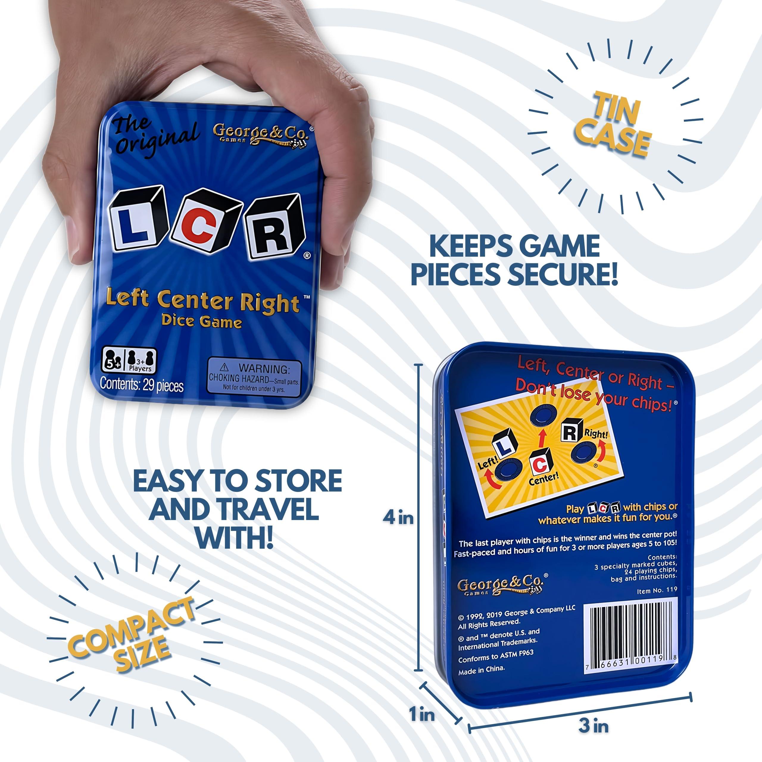 LCR® Left Center Right™ Dice Game - Blue Tin - Image 2