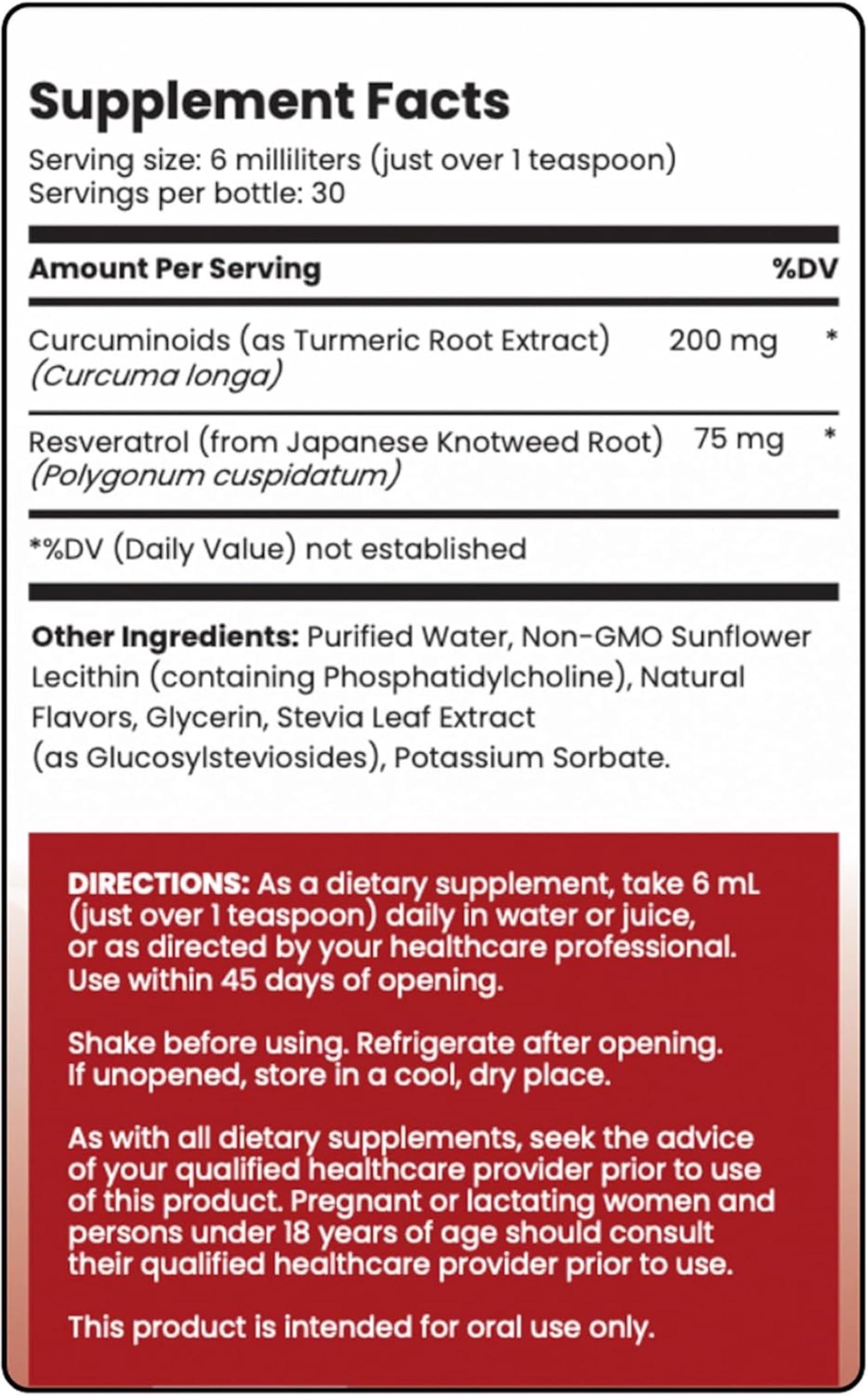 Rho Nutrition Liposomal Curcumin + Resveratrol (1 Pack) – Ultra High Absorption Liquid Curcumin Supplement – Promotes Joint Comfort, Mobility, Cellular Health and Overall Well-Being - Image 9