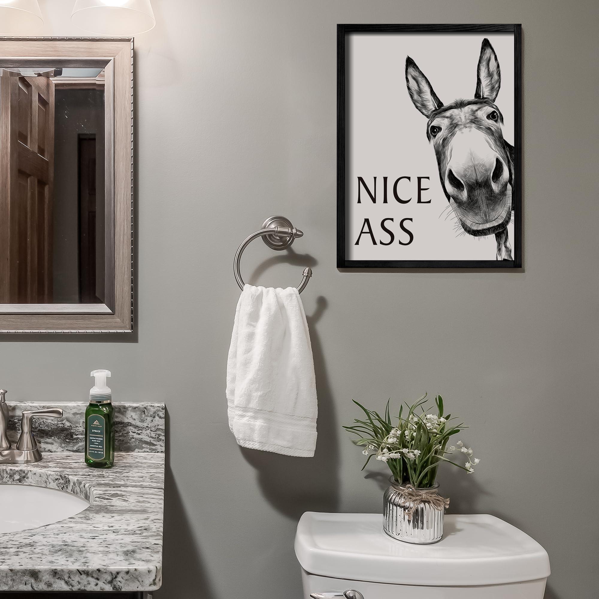 Heiple Framed Bathroom Art Bathroom Wall Decor Farmhouse Home Bathroom Decor Sets Vintage Funny Wall Art Bathroom Signs (Black, 11"x14") - Image 2