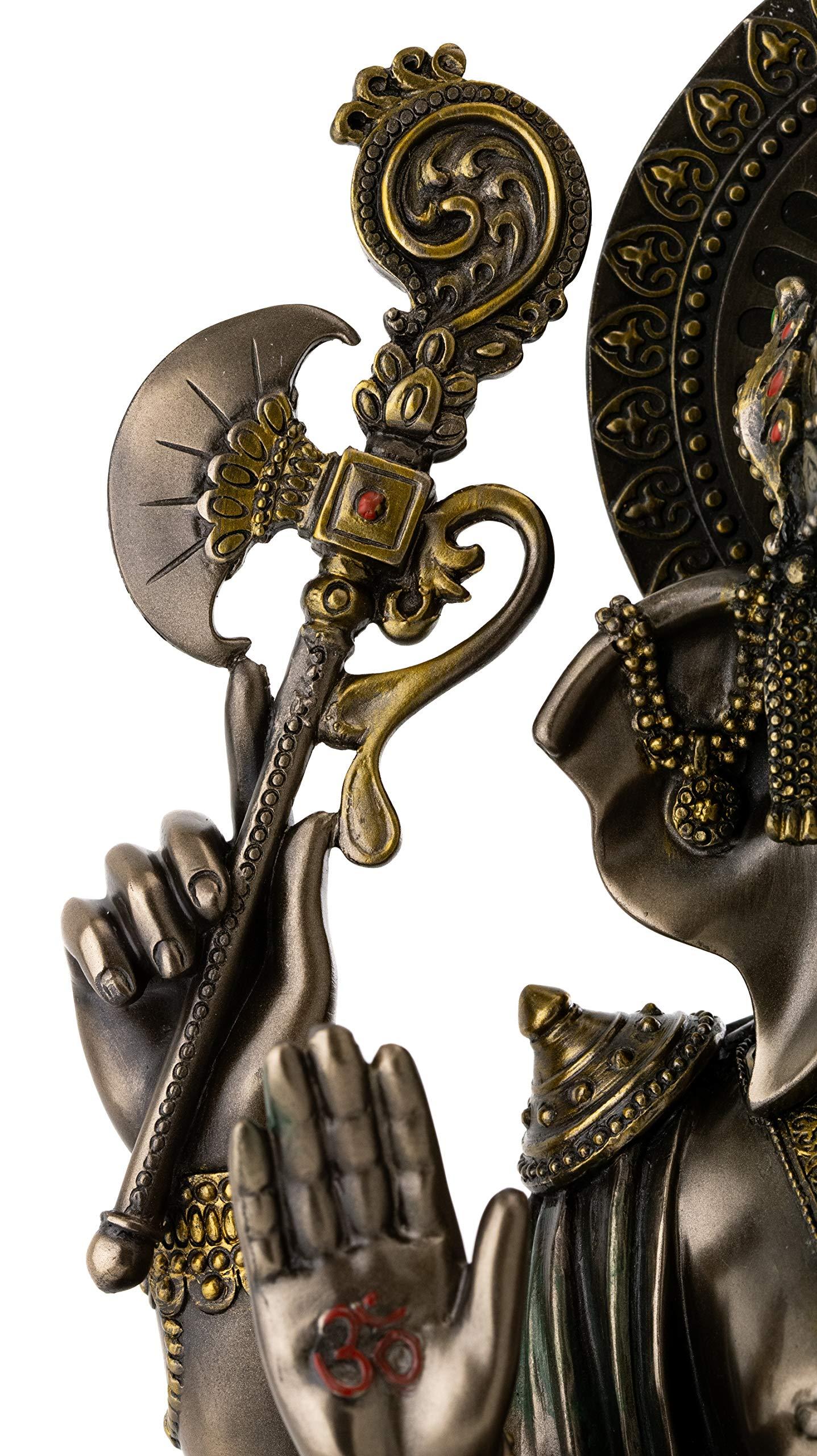 Top Collection Ganesh on Lotus Pedestal Statue - Ganesha Lord of Success and Destroyer of Evil Sculpture in Premium Cold Cast Bronze - 12-Inch Collectible Hindu Elephant Figurine - Image 7