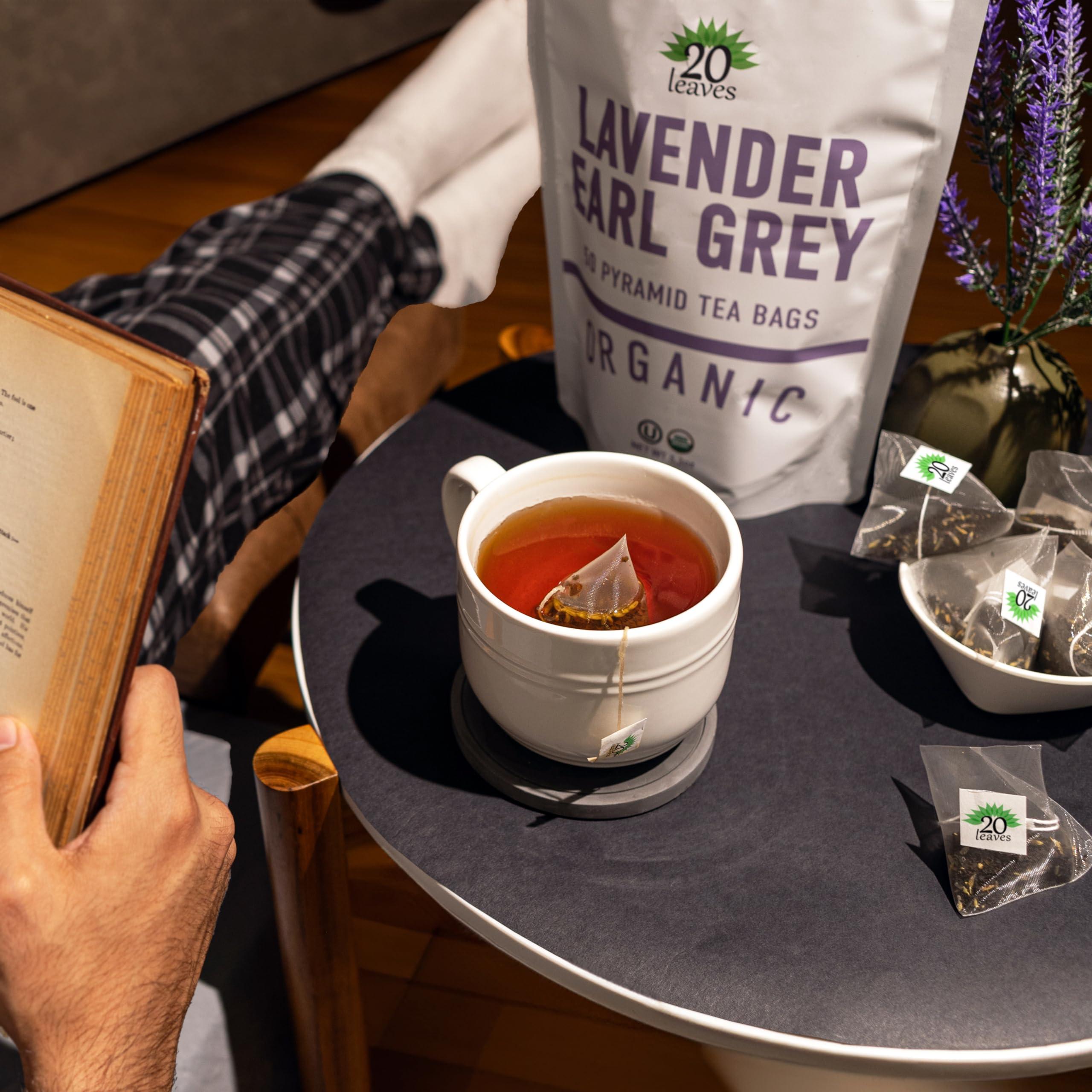 Lavender Earl Grey Black Tea - 100% Certified Organic - 50 Pyramid Tea Bags Sachets in a Resealable Bag - Image 5