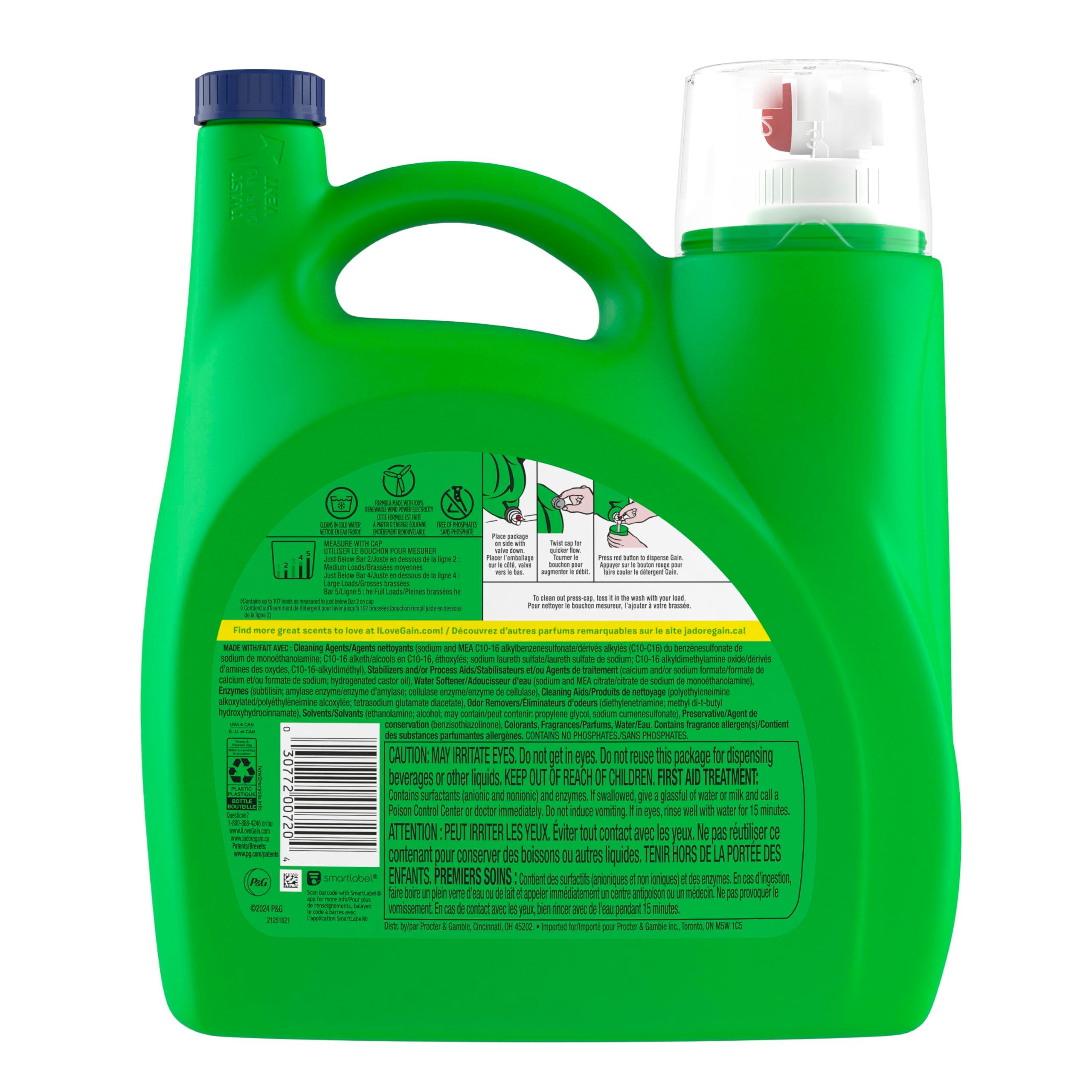 Gain + Aroma Boost Liquid Laundry Detergent Spring Daydream Scent 107 Loads 154 fl oz HE Compatible - Image 12