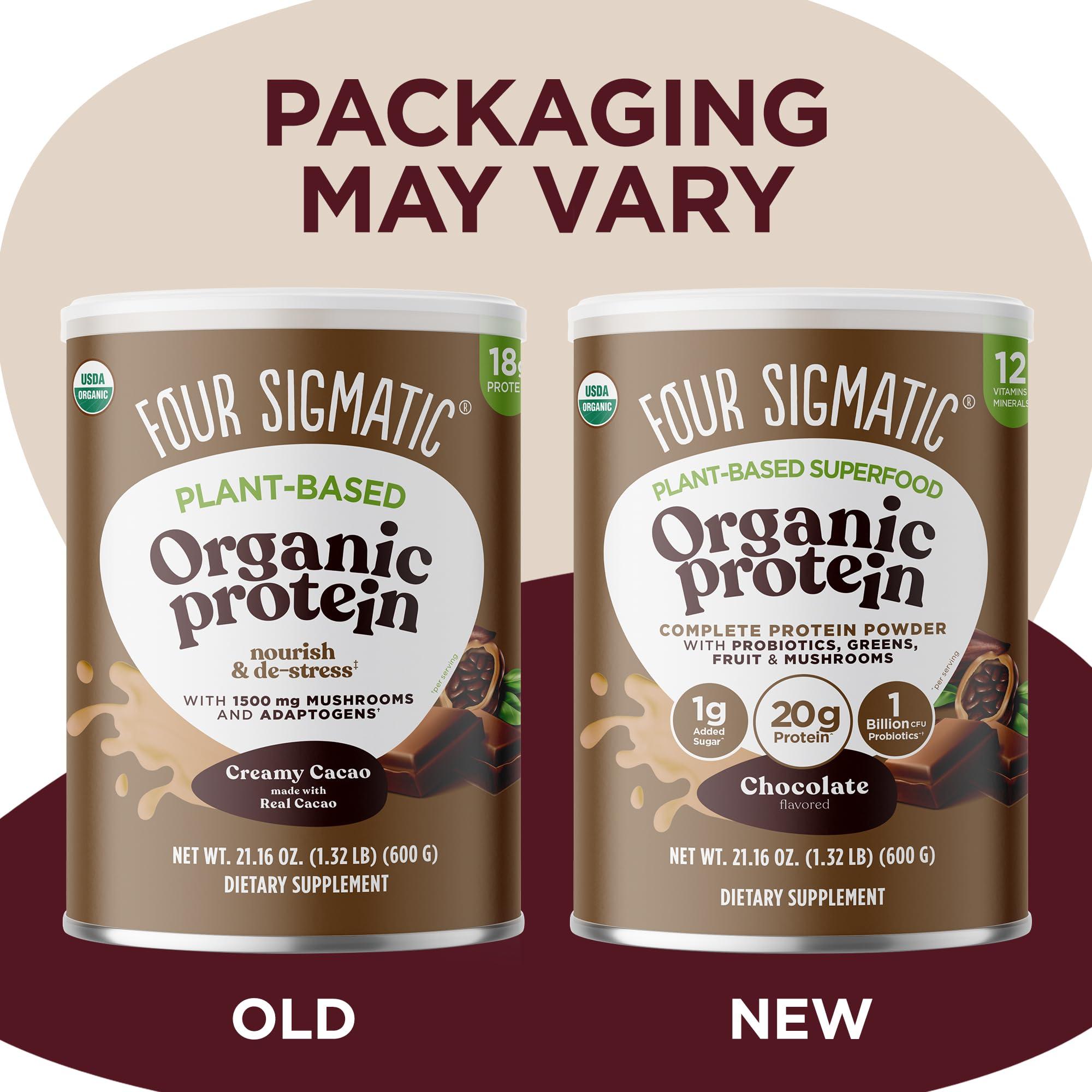 Four Sigmatic Organic Plant-Based Protein Powder Creamy Cacao Protein with Lion’s Mane, Chaga, Cordyceps and More | Clean Vegan Protein Elevated for Brain Function and Immune Support | 21.16 oz - Image 2