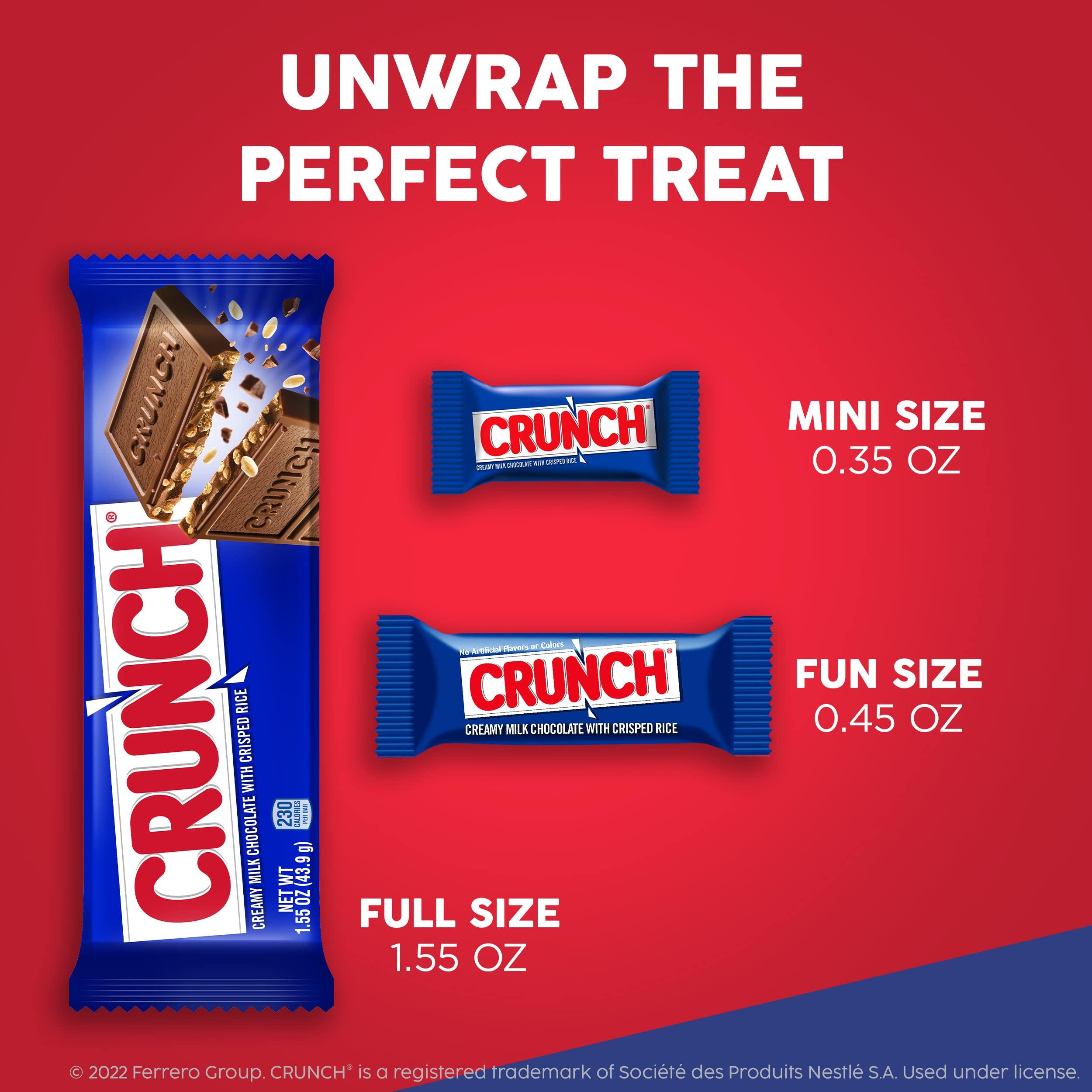 CRUNCH, Bulk 18 Pack, Milk Chocolate and Crisped Rice, Full Size Individually Wrapped Candy Bars, 1.55 oz Each - Image 6