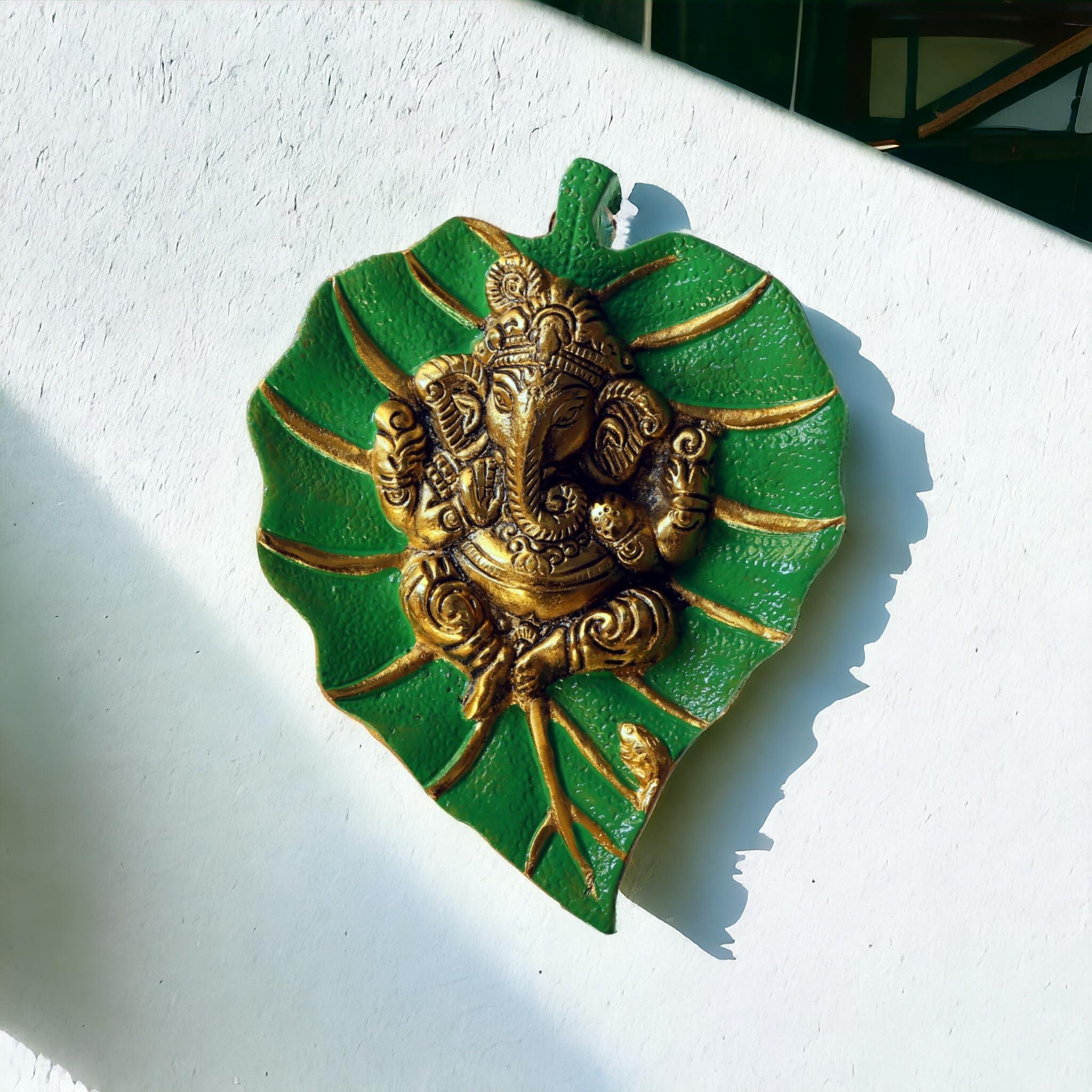 Charmy Crafts Metal Ganesha On Leaf, Wall Hanging Article for Wall Decor, Room Decor, Best for Housewarming, Wedding Gifts - Image 5