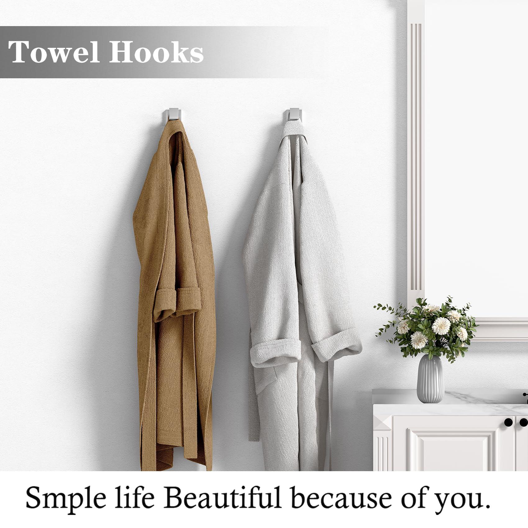 4 Piece Brushed Nickel Bathroom Hardware Set - Bath Towel Bar Set Including - Wall Mounted 16" Towel Rack - Toilet Paper Holder - Robe Towel Hook - Image 2