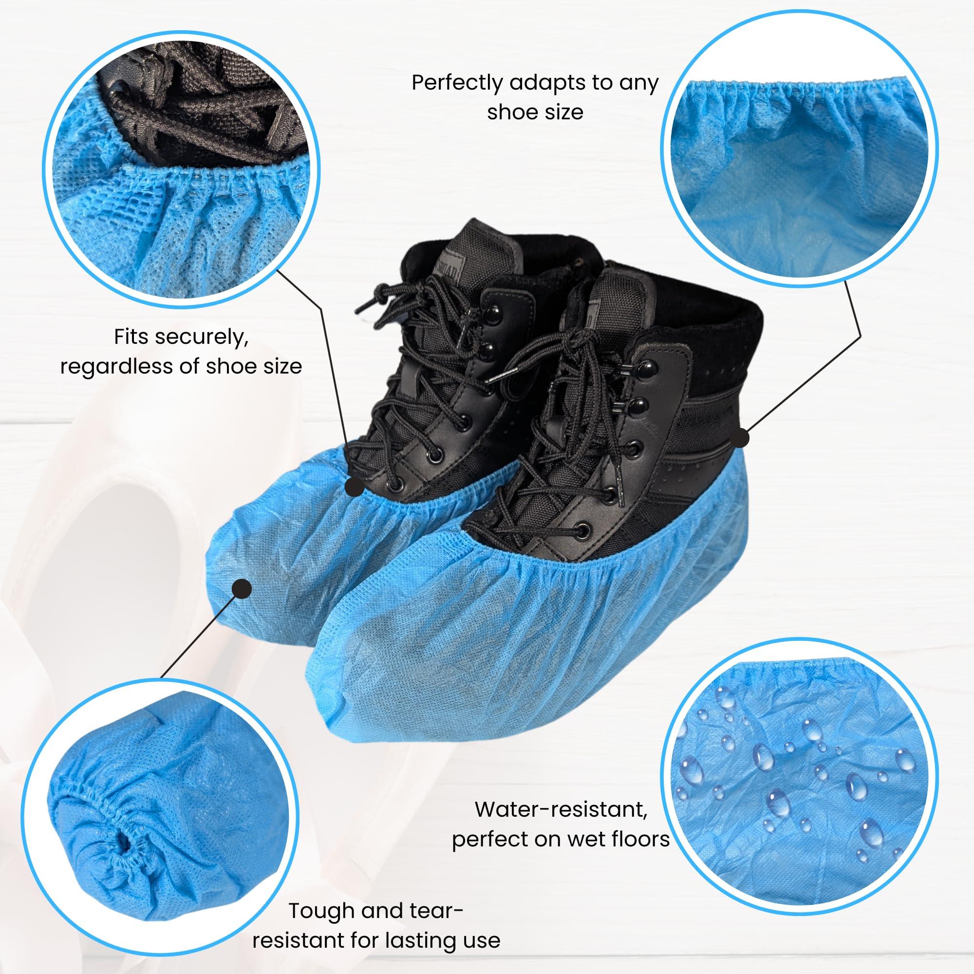 Frontline Disposable Shoe Covers – Non-Woven, Durable, Booties Shoe Protectors – Water Resistant - One Size Fits Most, Indoor Use – for Real Estate, Technicians, Home (100) - Image 4