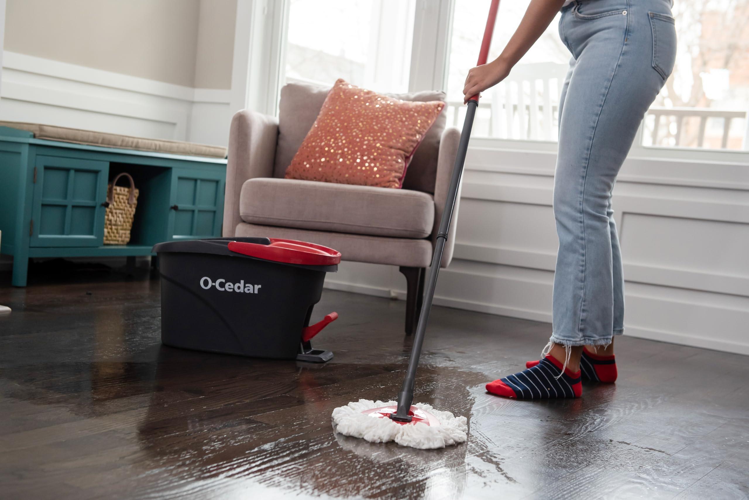 O-Cedar Easywring Microfiber Spin Mop & Bucket Floor Cleaning System with 4 Extra Refills - Image 13