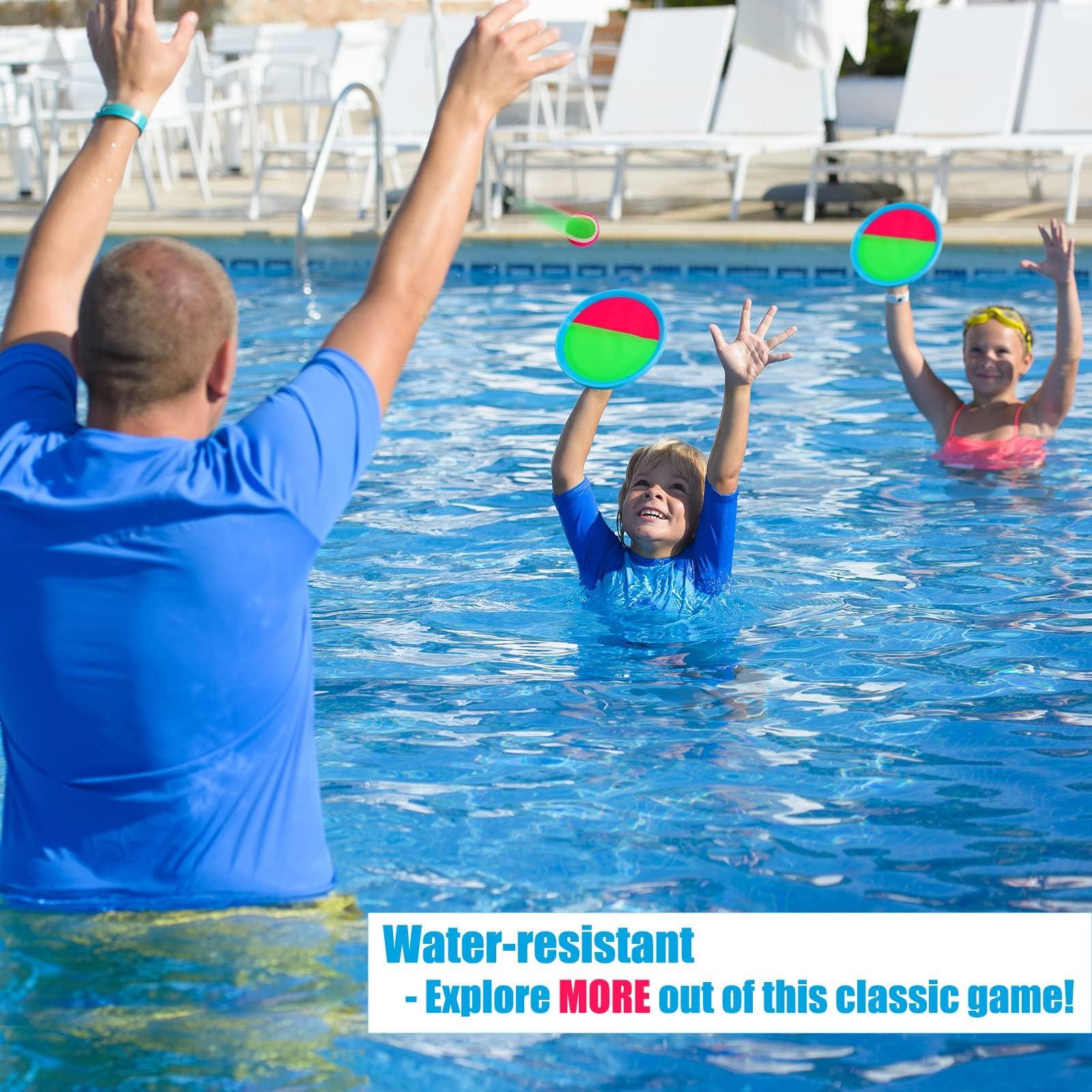 Ayeboovi Toss and Catch Ball Set Beach Toys Pool Toys Outdoor Games Outdoor Toys Yard Games Easter Toys Gifts for Kids Ball and Catch Game with 4 Paddles and 4 Balls [Upgraded Version] - Image 5