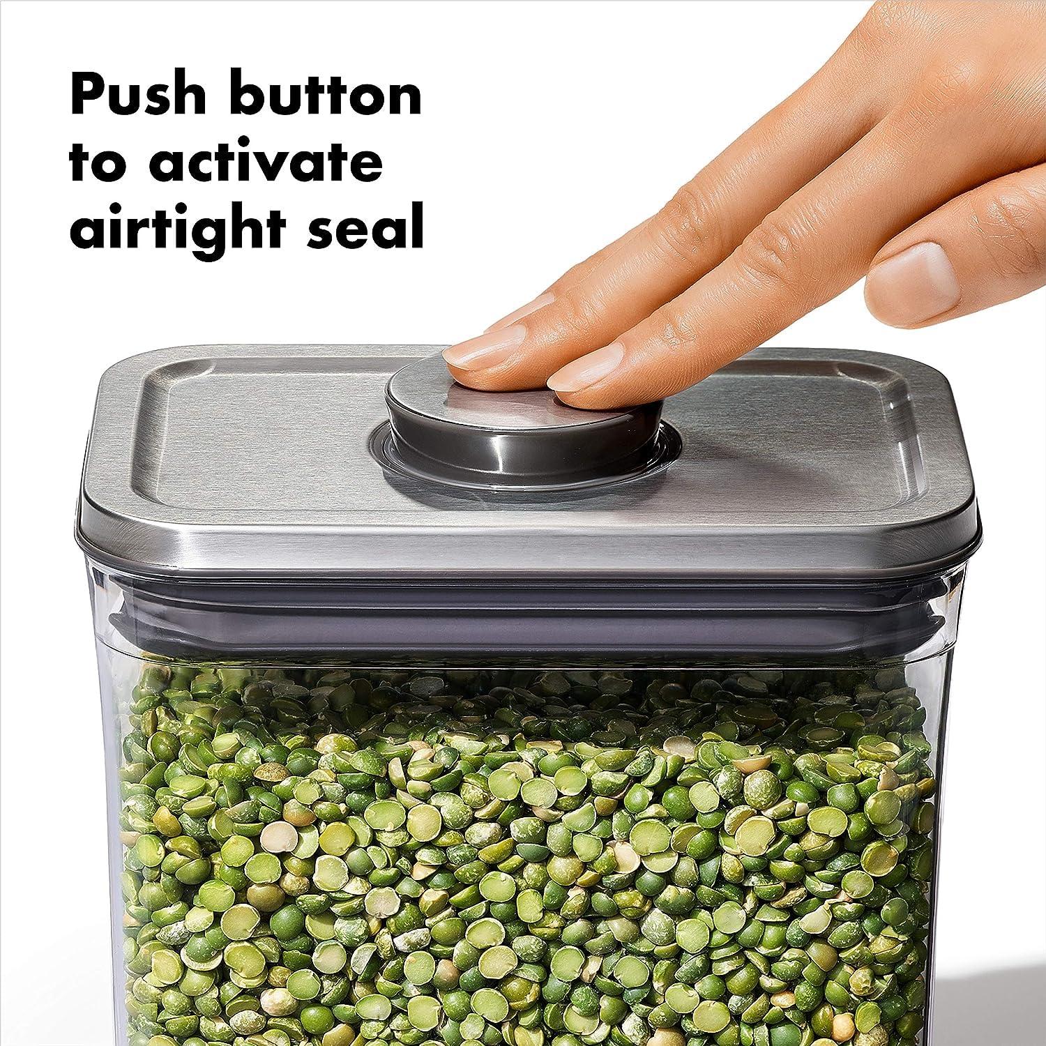 OXO Steel POP Food Storage Container 6-Piece Set with Labels, Grey - Image 3