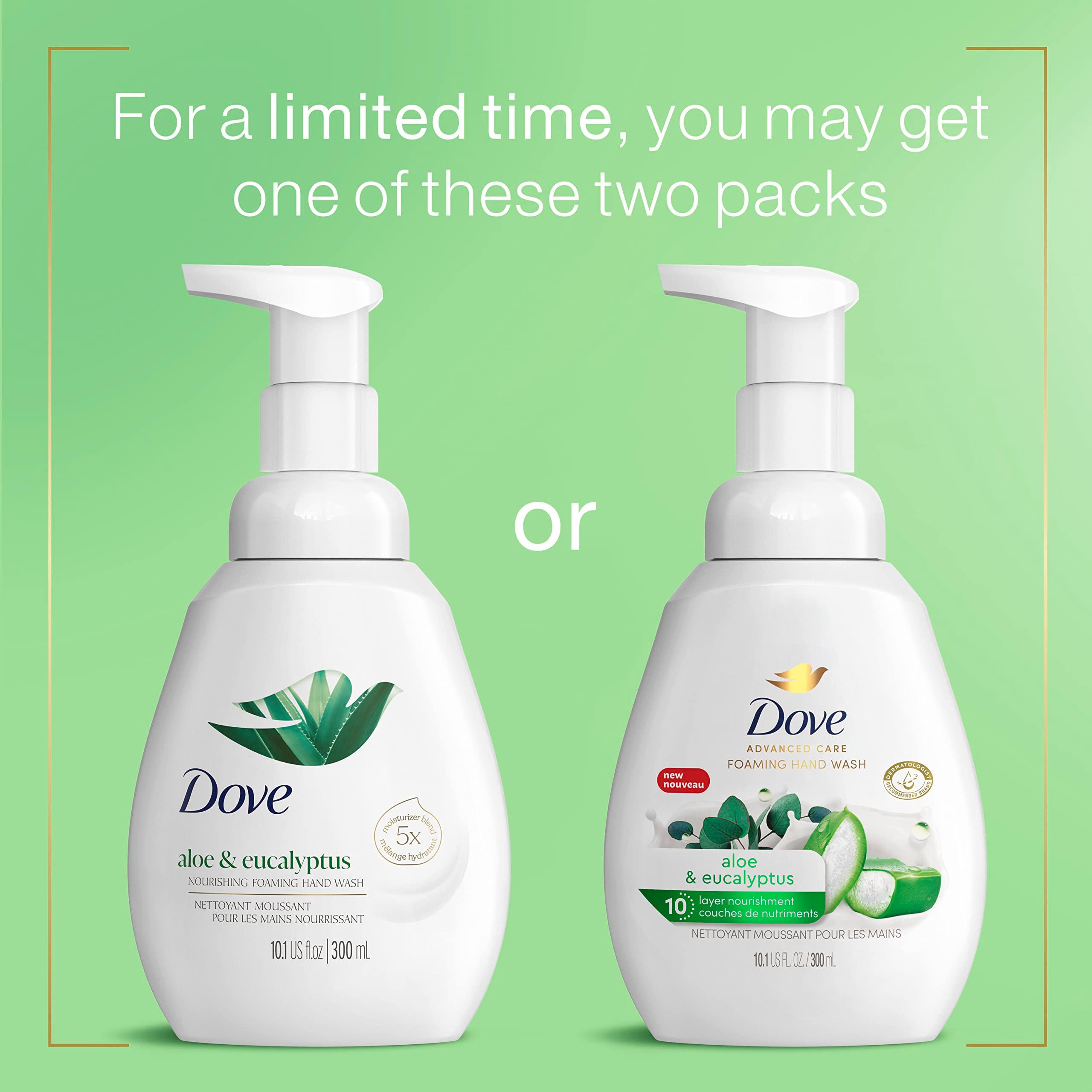 Dove Foaming Hand Wash 4 Count Aloe & Eucalyptus Protects Skin from Dryness, More Moisturizers than the Leading Ordinary Hand Soap, 10.1 oz - Image 3