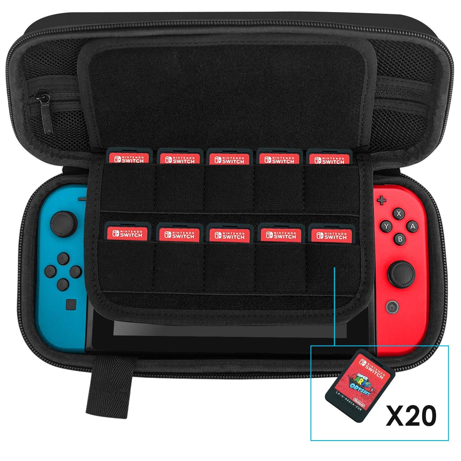 JETech Carrying Case for Switch 2017 Model with 20 Game Cartridge Holders, Black - Image 3