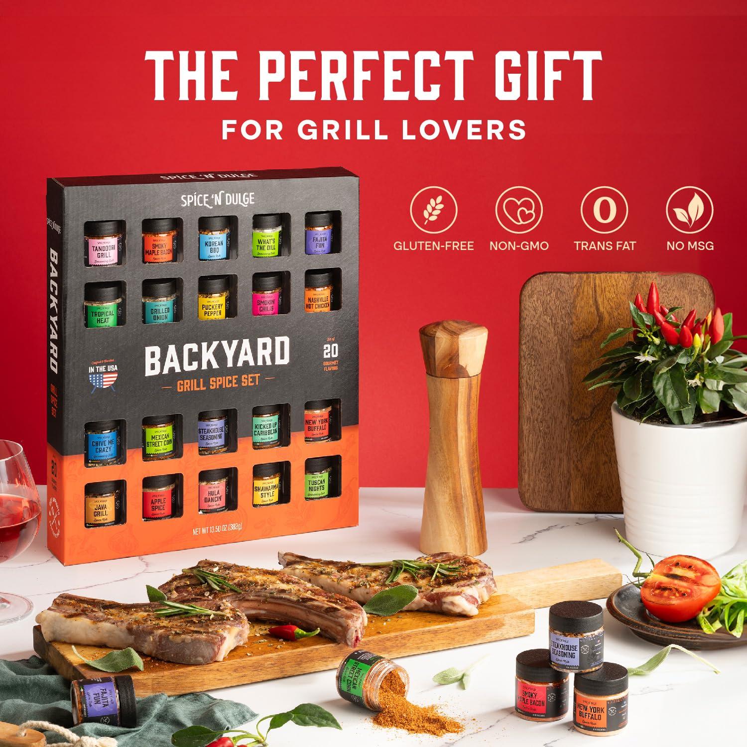 Grilling Spice Set Grill Seasoning Gifts, 20 Unique Spices and Seasonings Jars Gift Set, BBQ Gifts For Men, Dad, Husband, Father, Flavors Like Chili, Cajun, Garlic, Steak, Rub, Herbs, Blend and More - Image 4