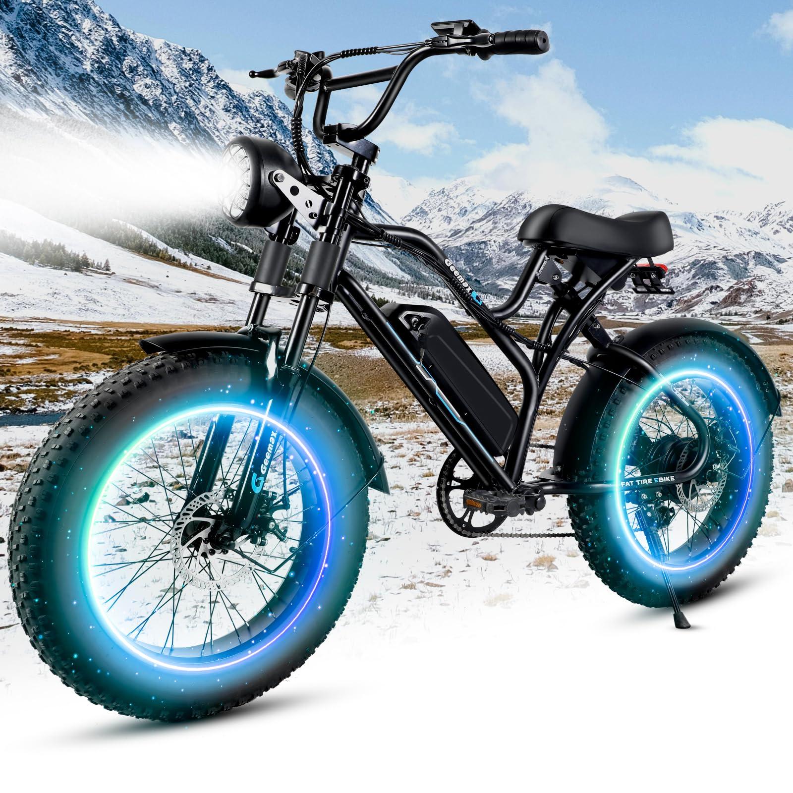 Fat Tire Electric Bike for Adults,1500W 32 Mph Top Speed Motorcycle Design Ebike, 48v 15.6AH 25-50 miles Long Range E Bike for Men and Women,All Terrain Motorbikes 20x4" Adult Electric Bicycles E-bike