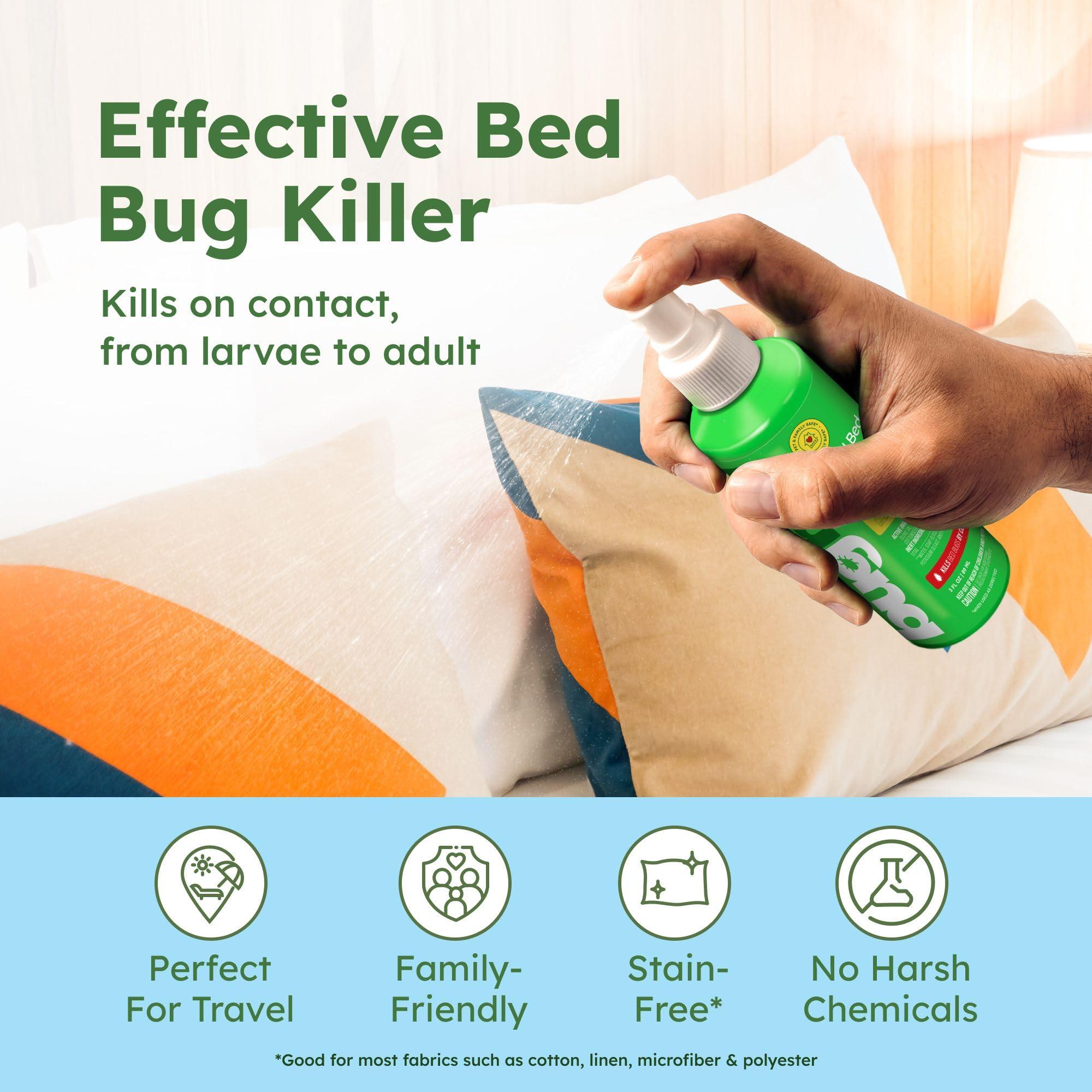 BugMD Bed Bug & Mite Spray - TSA Approved 3 oz - Child & Pet Safe, Stain & Odor Free - Lice, Tick, Fly, Mosquito, Flea, Dust Mite Treatment - Travel Essential for Hotels, Suitcases, Backpacks, Shoes - Image 3