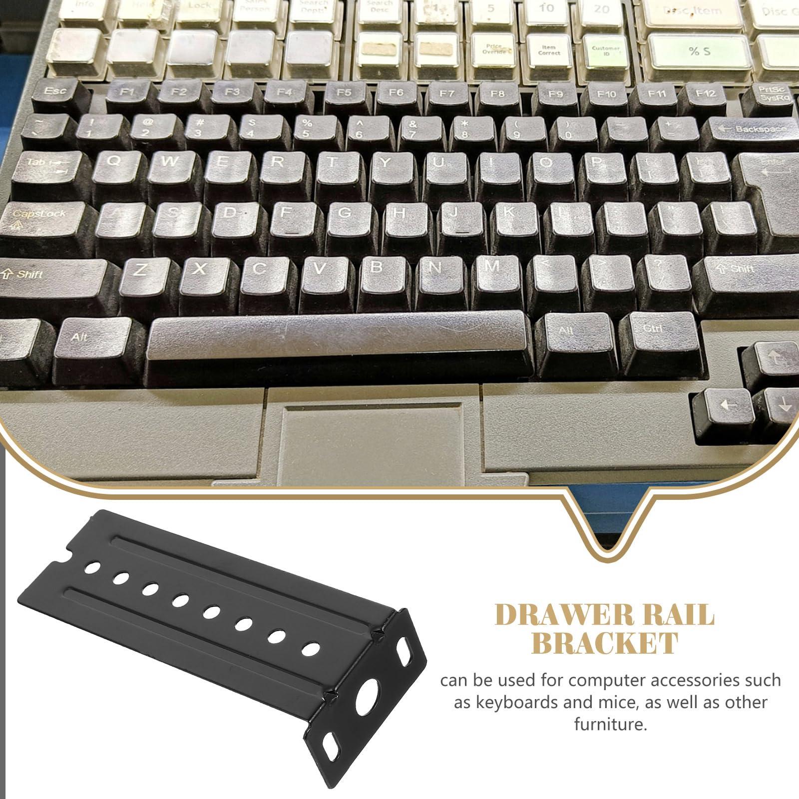 OSALADI 4pcs Rail Bracket Heavy Duty Bracket for Keyboard Slide Rail Extended Design for Furniture Stable Support for Drawer Tracks and Cabinet Rails - Image 6
