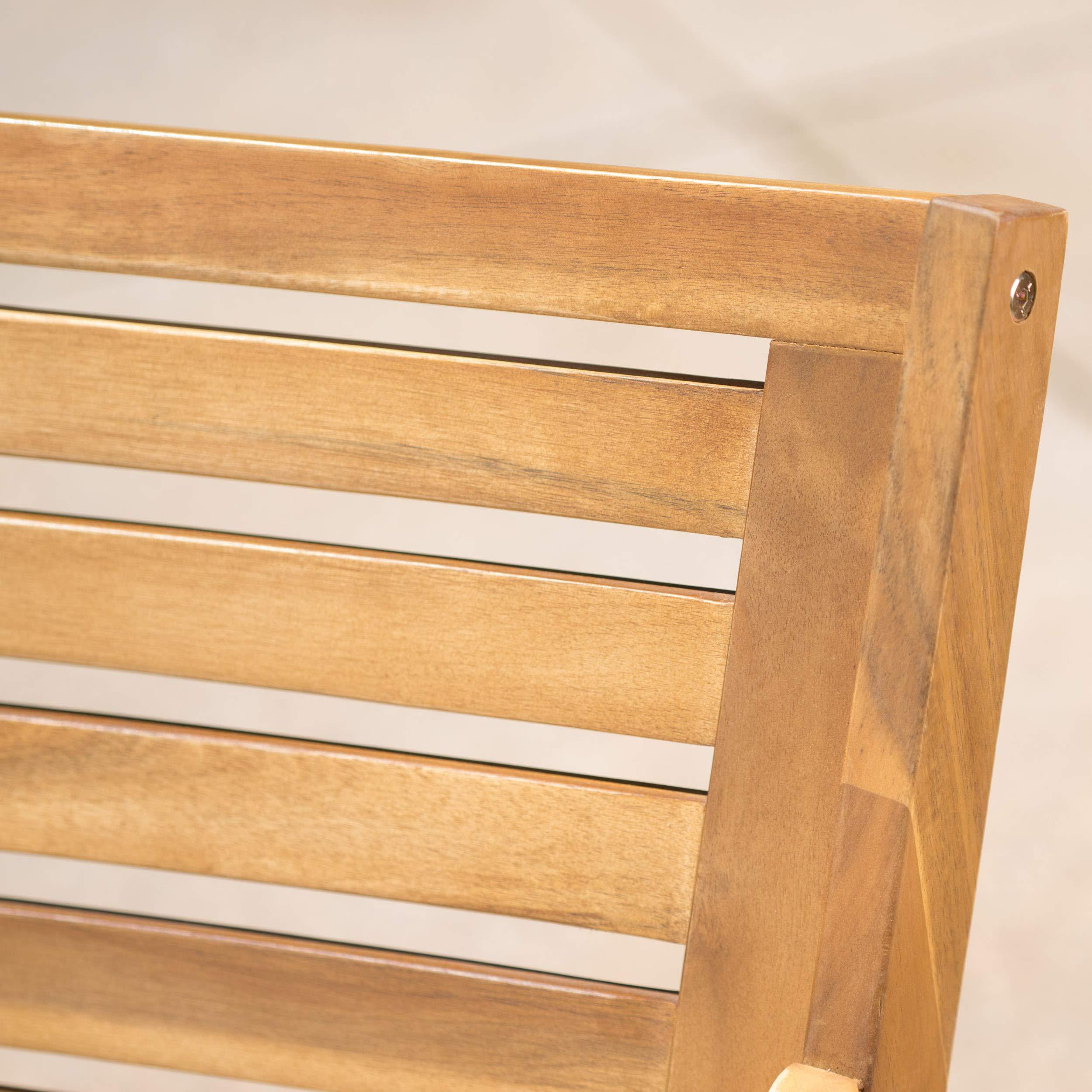 Christopher Knight Home Hermosa Outdoor Acacia Wood Arm Chairs, 2-Pcs Set, Teak Finish / Cream - Image 7