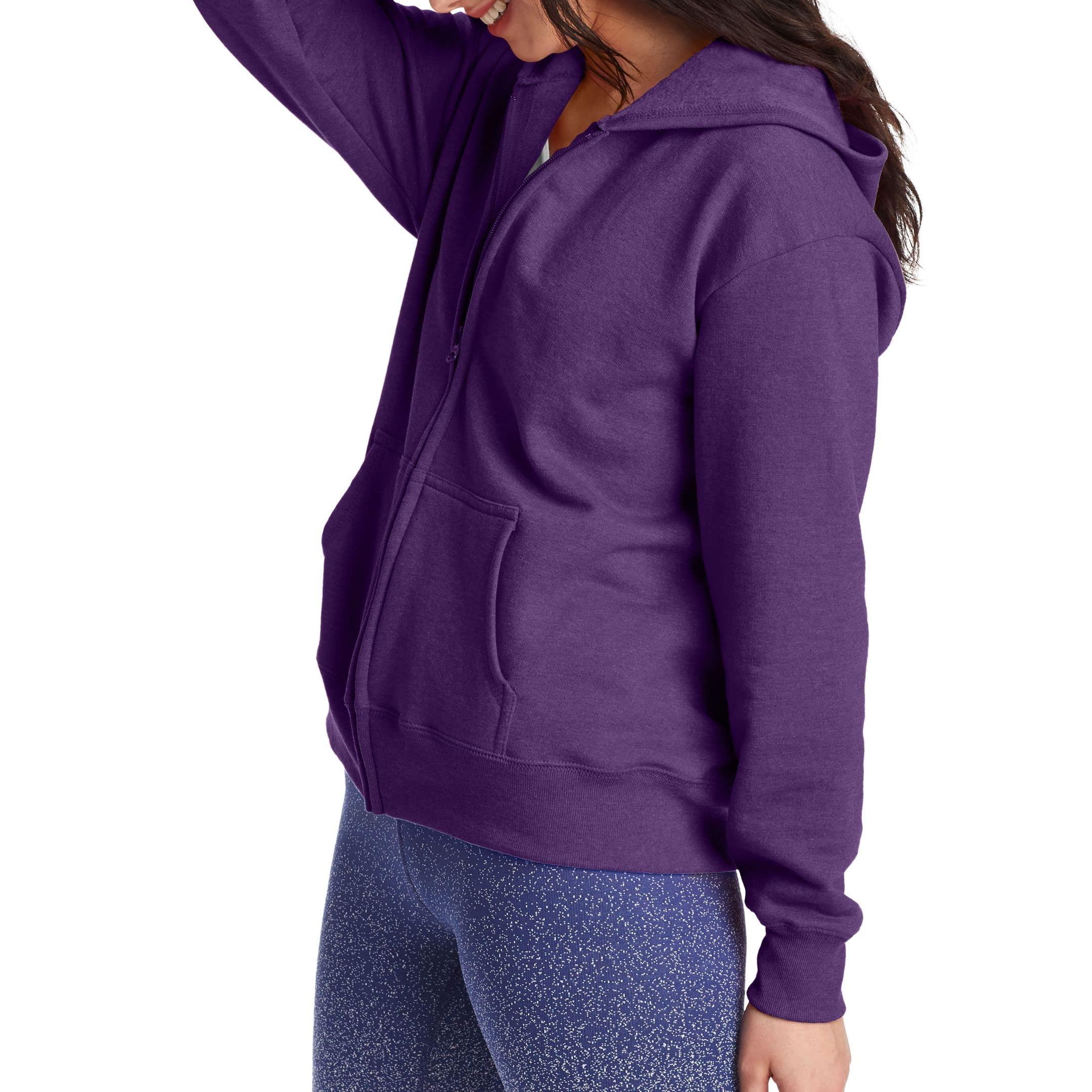 Hanes Women's Hoodie, Ecosmart Fleece Full-zip Hoodie, Zip-up Hooded Sweatshirt - Image 3