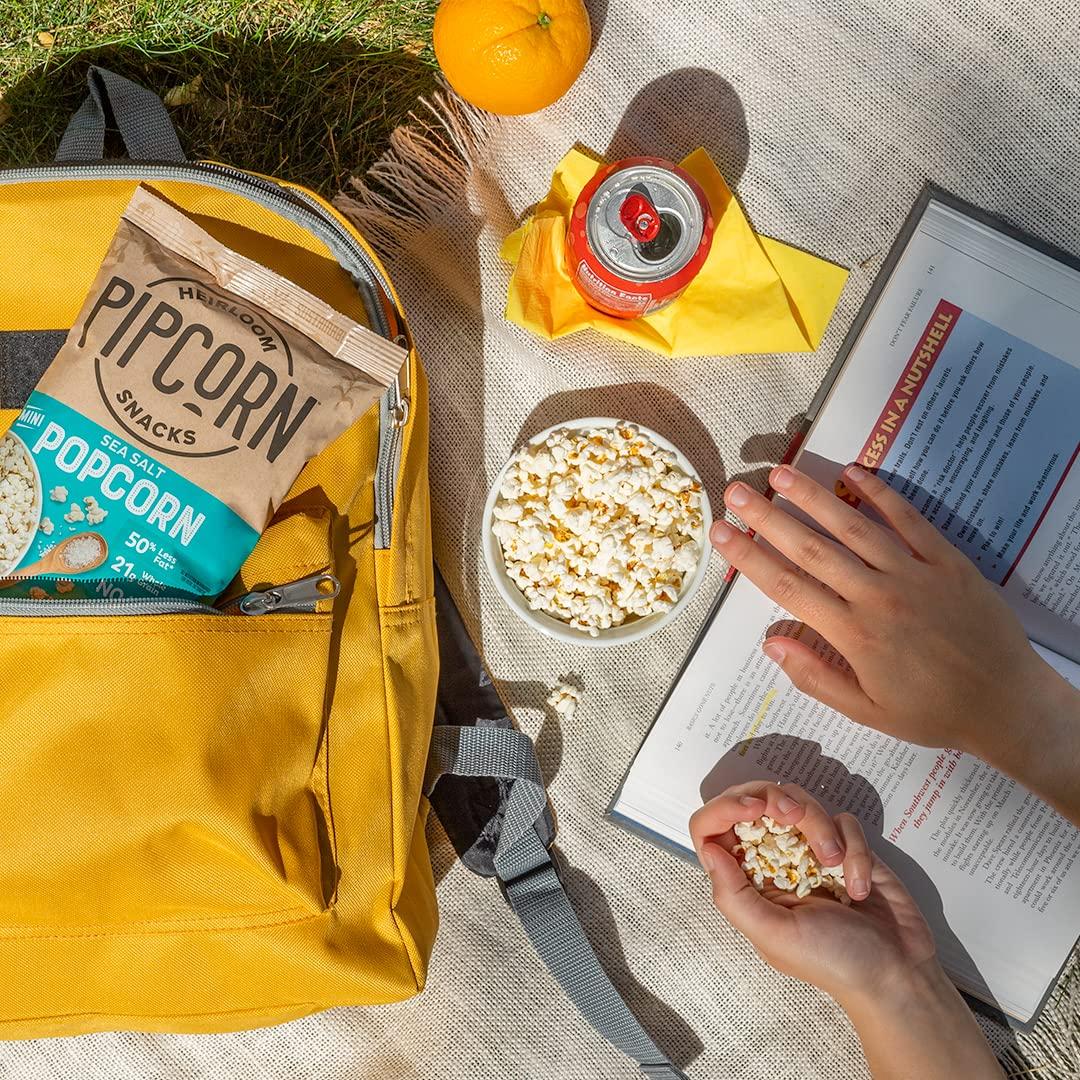 Mini Heirloom Popcorn by Pipcorn - Sea Salt,1oz 24pk - Healthy Snacks, Gluten Free Snacks, Snack Packs, Heirloom Corn, Salty Snacks - Image 3