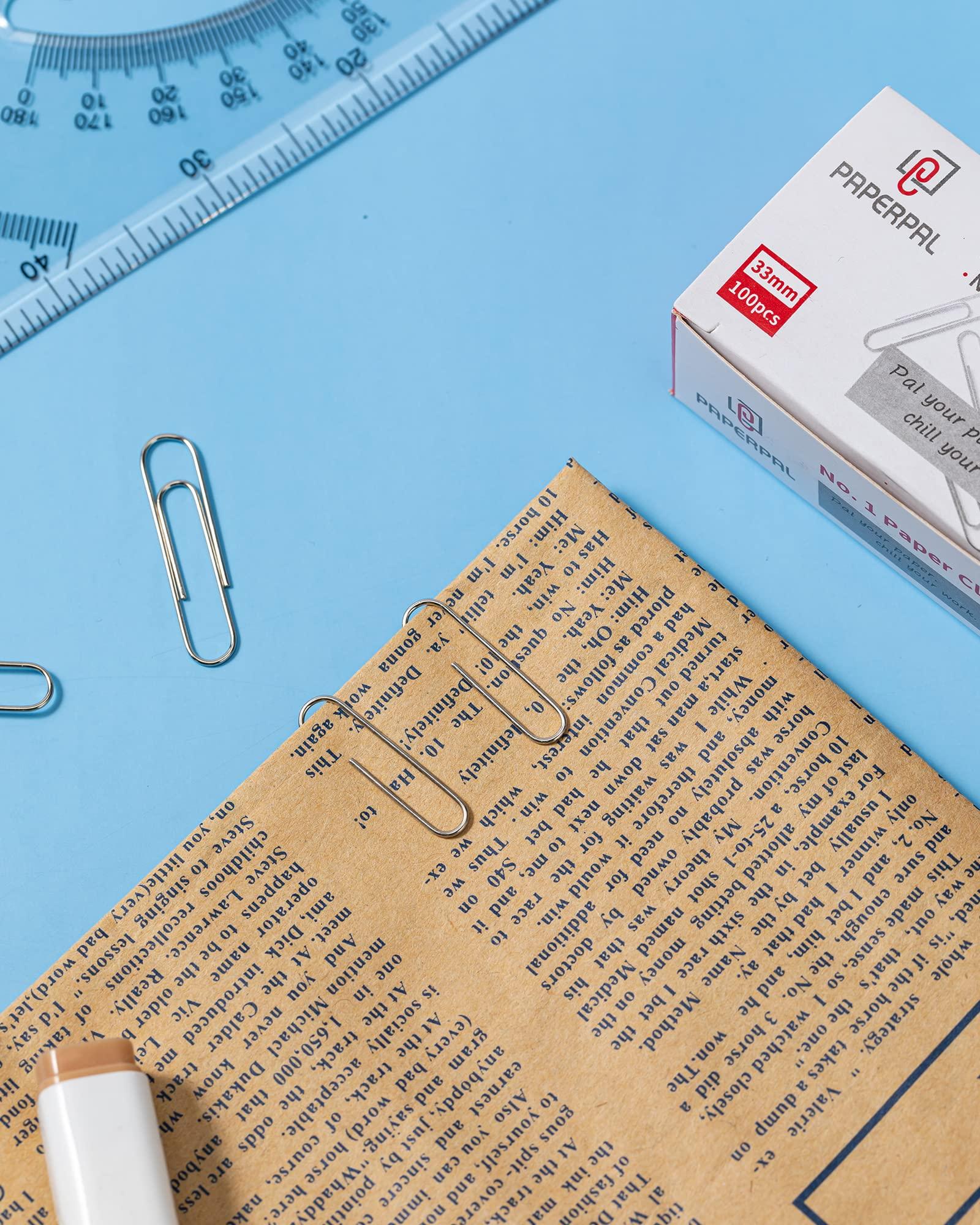 PAPERPAL #1 Smooth Paper Clips, 2000 Medium Paper Clips (20 Boxes of 100 Each), Bulk Paperclips for Office School & Personal Use, Daily DIY, 1-2/7" Silver Paper Clip Standard Size - Image 2