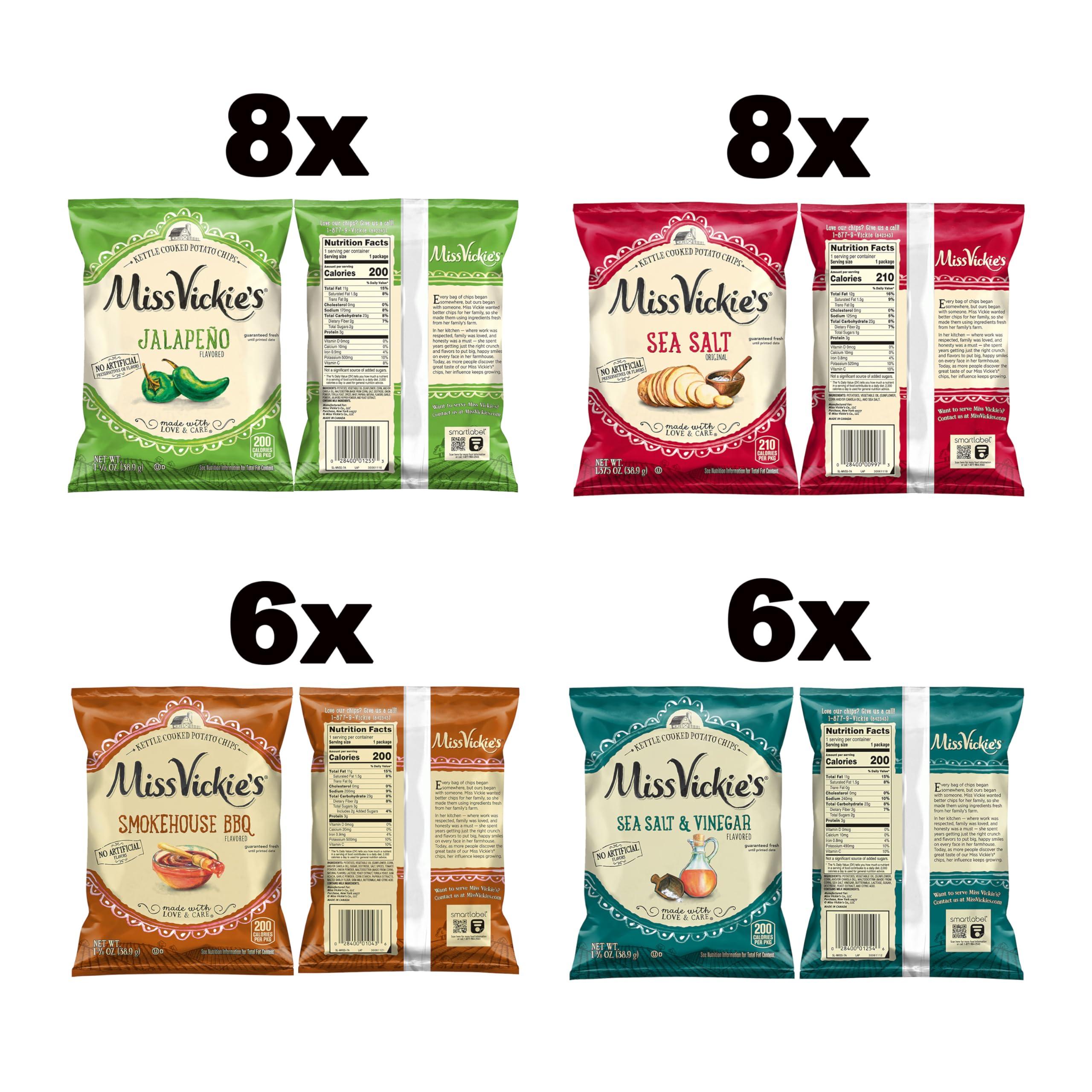 Miss Vickie's Kettle Cooked Potato Chips, Variety Pack, 1.375 Ounce (Pack of 28) - Image 3