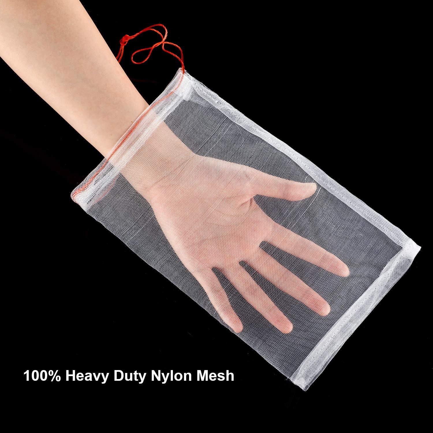 120 Pieces 6 x 10 Inch Fruit Protection Bags, Garden Nylon Mesh Fruit Bag Bird Net Barrier Bag Garden Plant Flower Fruit Protect Bag - Image 5