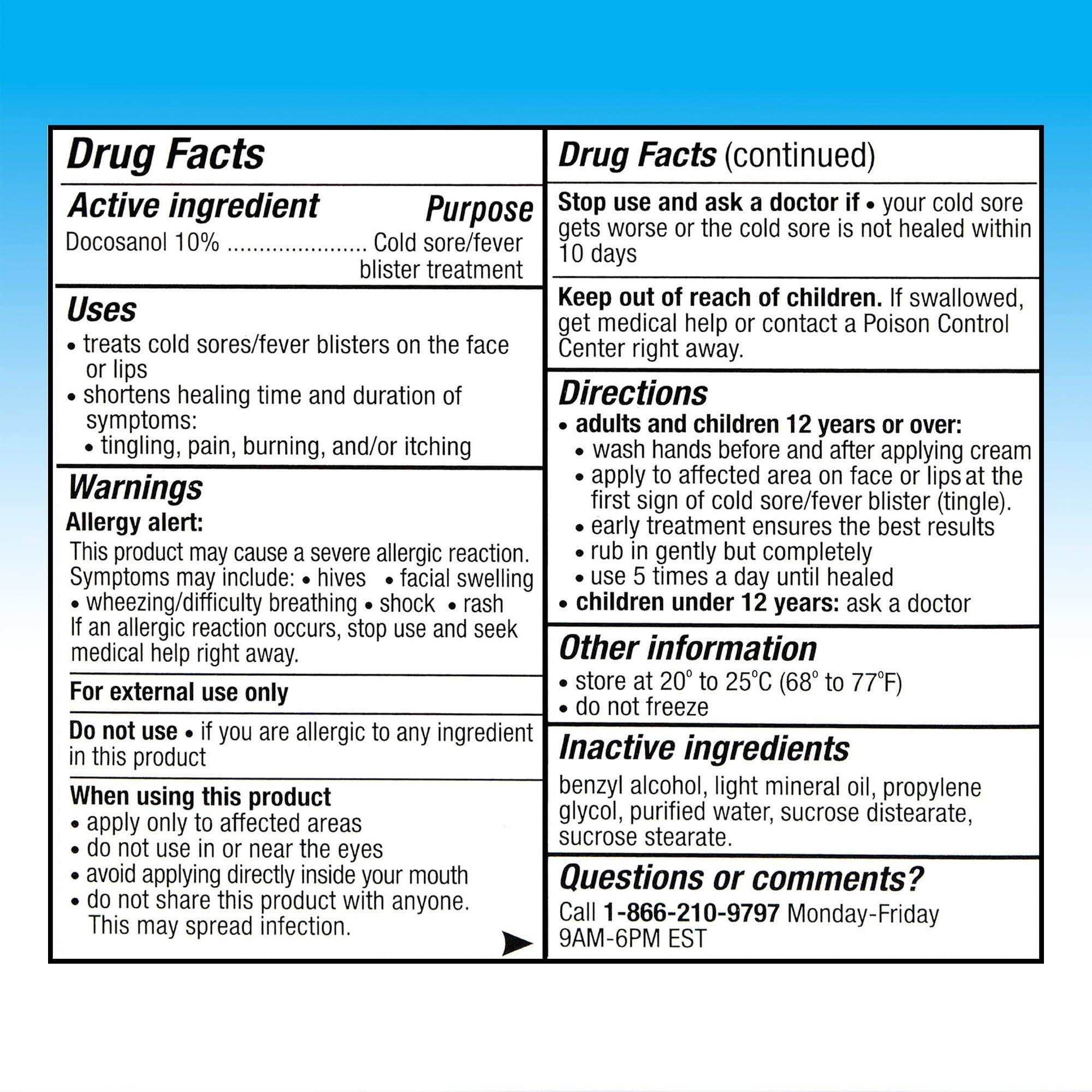 Cosette Cold Sore/Fever Blister Treatment for Face or Lips with Docosanol Cream, 10% - Treatment Cream for Cold Sore/Fever Blister - 0.07 oz Tube (4) - Image 6