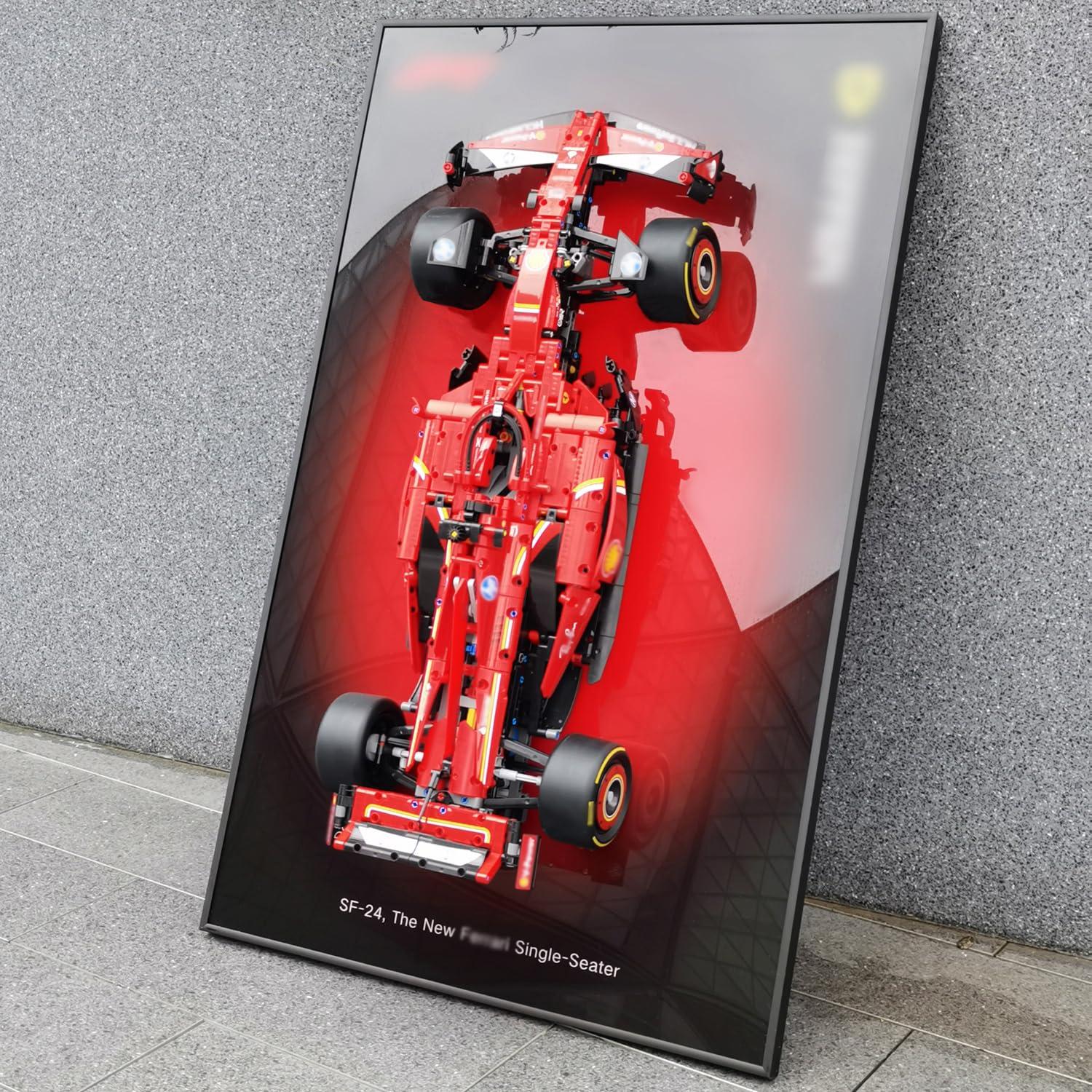 JKZUZU Display Wallboard for Lego Technic 42207 Ferrari SF-24 F1 Building Blocks,Adult Collectibles Wall Mount for Lego Car(No Car Included) - Image 6