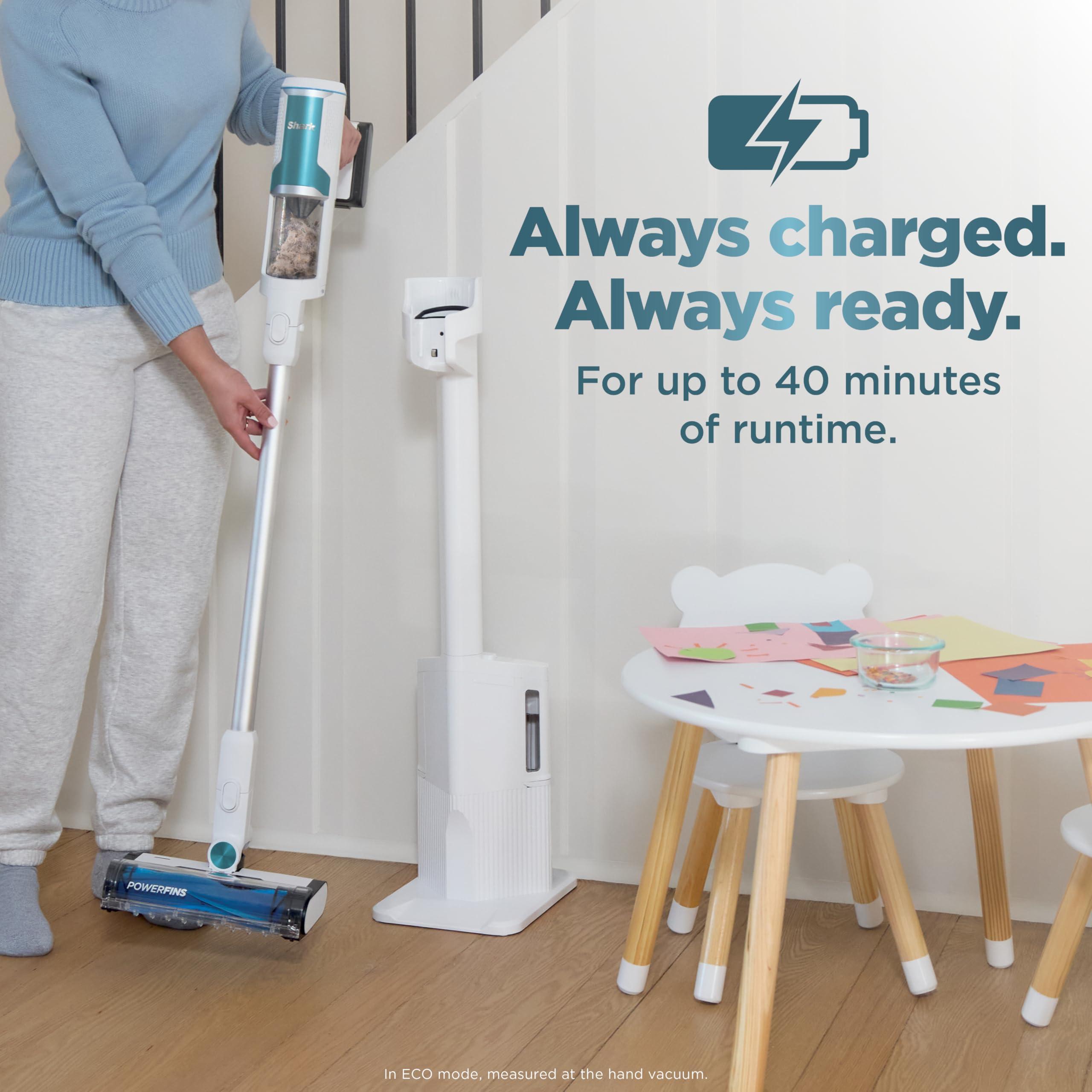 Shark Clean & Empty Cordless Stick Vacuum – Lightweight Cordless with HEPA Filter, Portable, Rechargeable, Auto-Empty System, Stick Vacuum for Pet Hair, Carpets & Hardfloor, White, BU3521 - Image 9