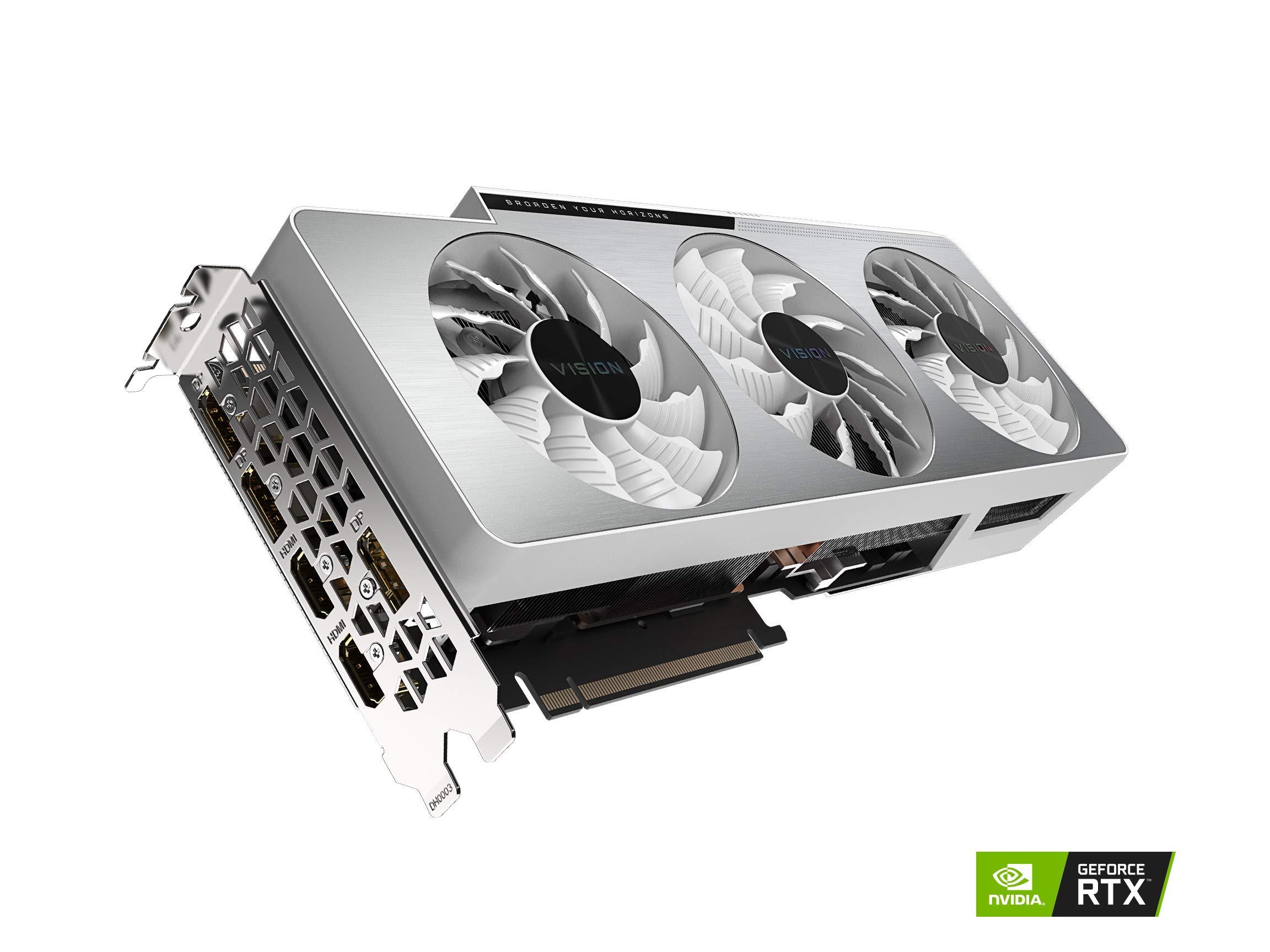 GIGABYTE GeForce RTX 3090 Vision OC 24G Graphics Card, 3X WINDFORCE Fans, 24GB 384-bit GDDR6X, GV-N3090VISION OC-24GD Video Card - Image 4