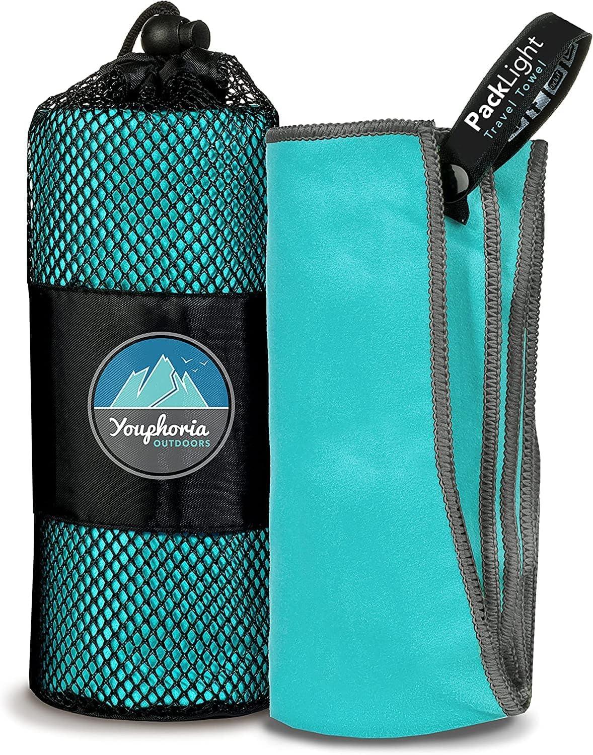 Youphoria Microfiber Travel Towel Fast Drying Lightweight - Quick Dry Towel for Camping, Beach, Backpacking, Hiking & Sport