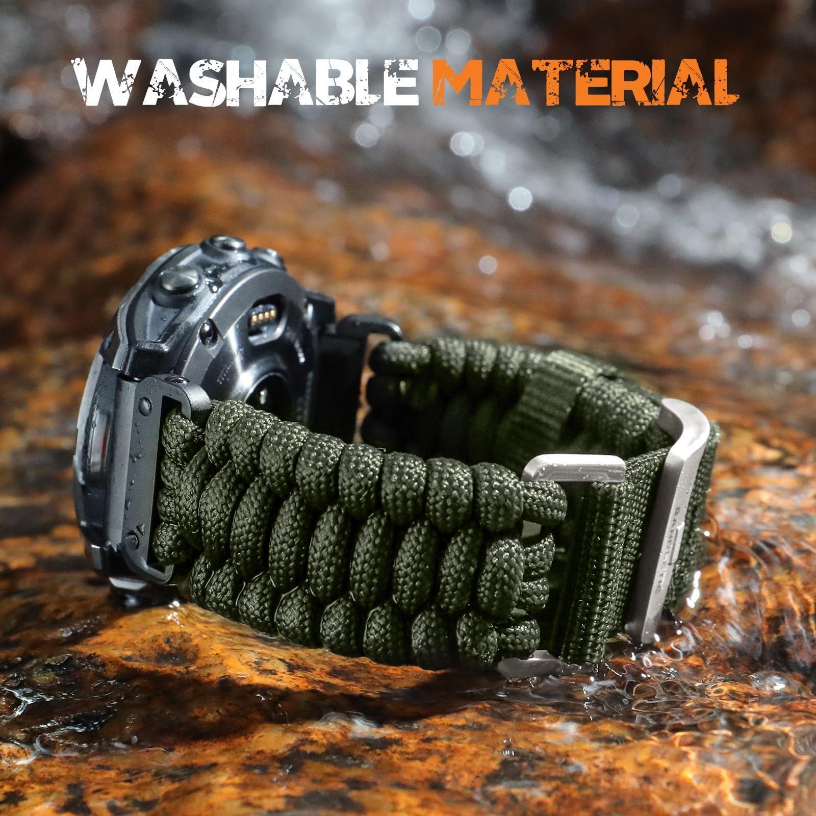 Bandletic Compatible with Garmin Instinct Watch Band - R-Nylon Survival Paracord Woven Nylon Strap Quick Fit 22mm Watch Band for Fenix 7/6/5/Forerunner 965/955/945/935/745/Epix 2/Approach S70/S62/S60 - Image 8