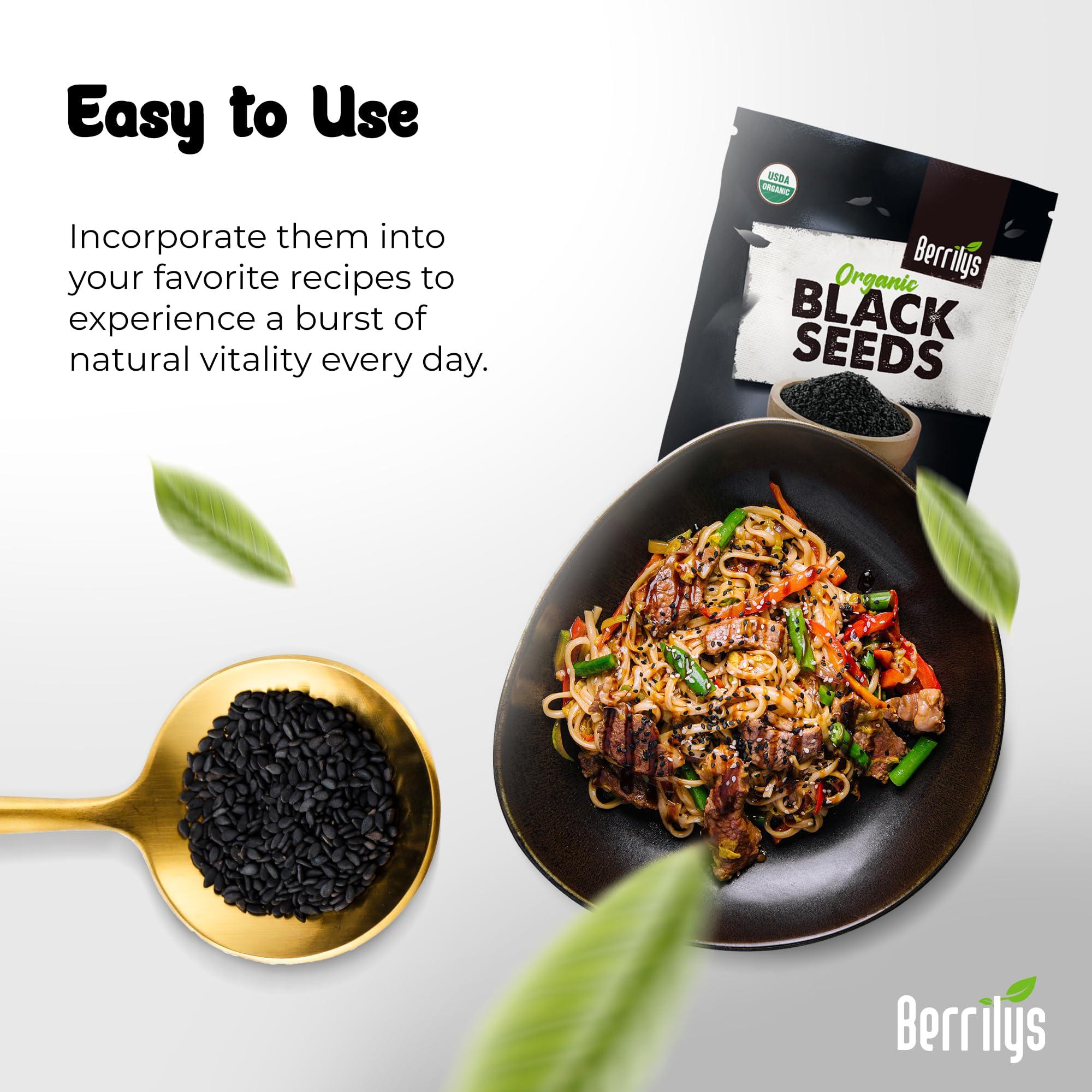 Berrilys Black Cumin Seeds – USDA Certified Organic Nigella Sativa – Kalonji for Baking, Seasoning, and Cooking Dishes – Nutrient-Packed Spice, Versatile Herb for Recipes and Meal Preparation – 16oz - Image 5