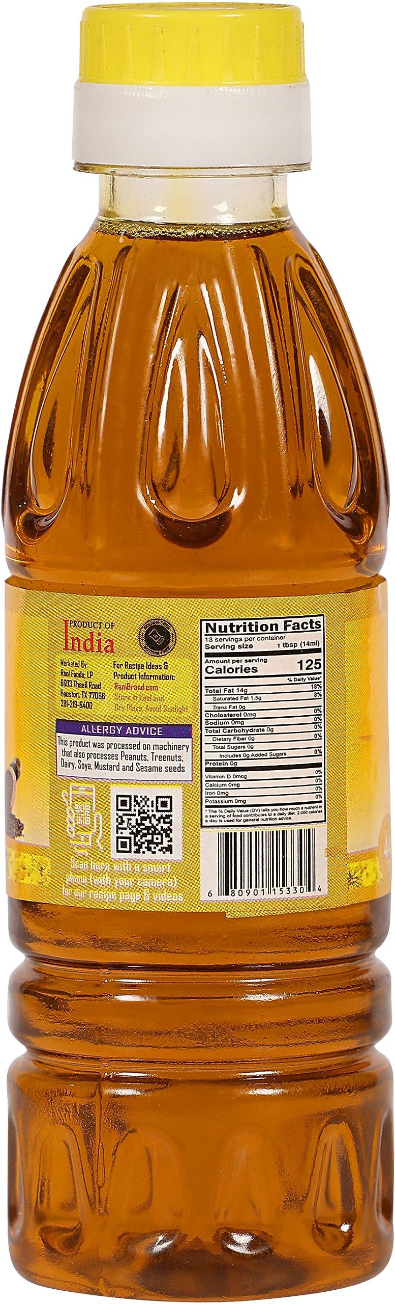 Rani Mustard Oil (Kachi Ghani) 6.76 Ounce (200ml) NON-GMO | Gluten Free | Vegan | 100% Natural | Kosher - Image 4