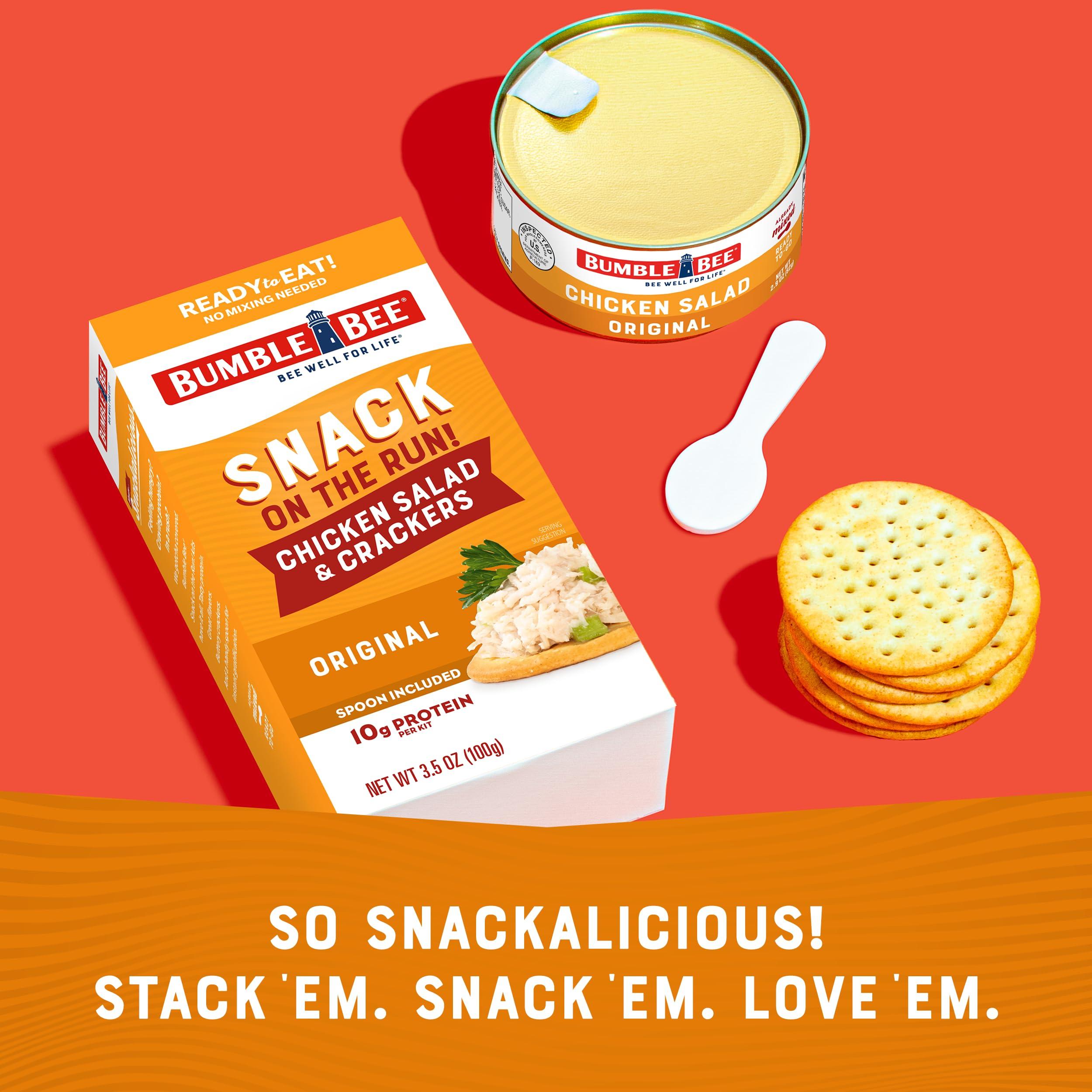 Bumble Bee Snack on the Run Chicken Salad with Crackers Kit, 3.5 oz (Pack of 12) - Ready to Eat, Spoon Included - Shelf Stable & Convenient Protein Snack - Image 5