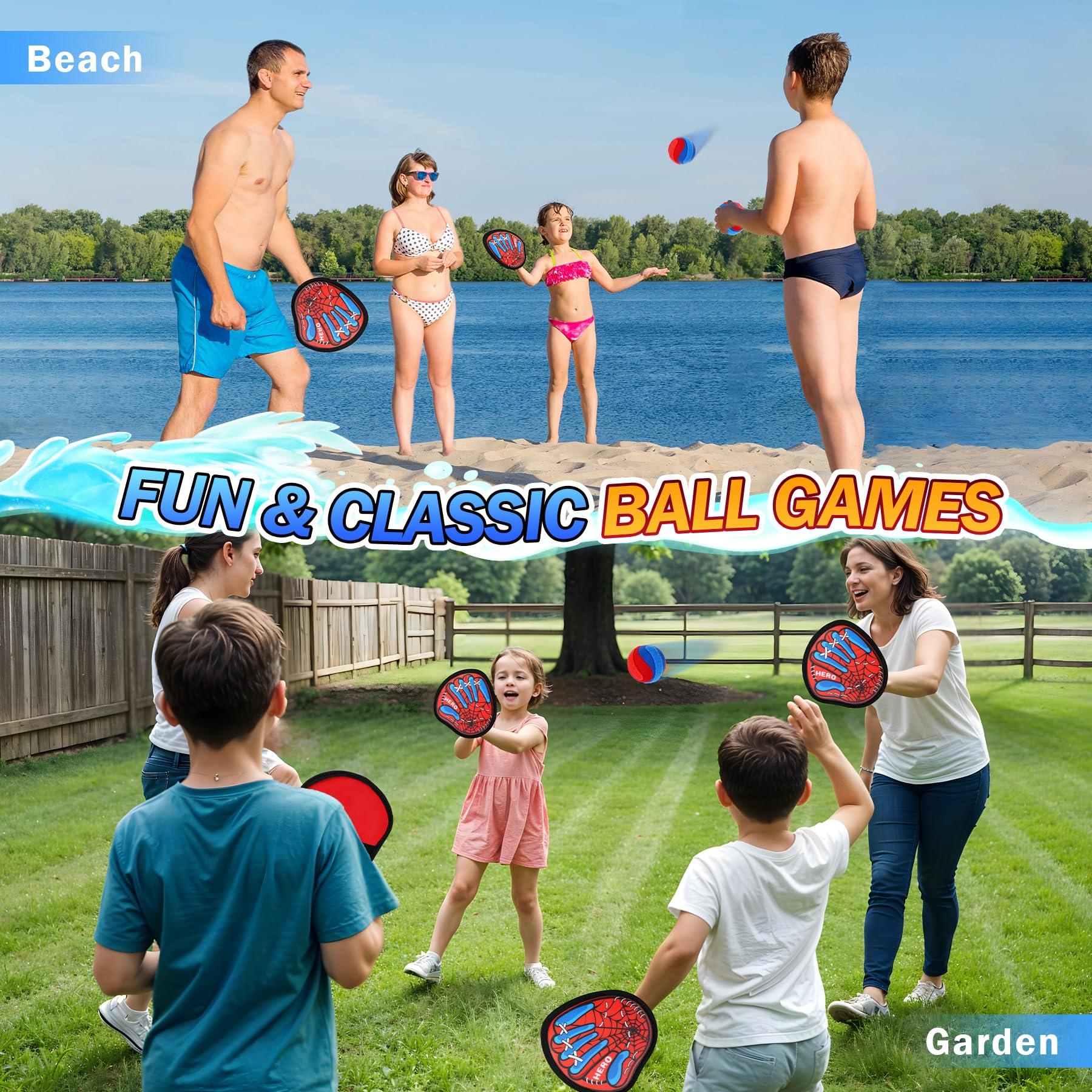 Toss and Catch Ball Game Set - Kids Outdoor Beach Pool Toys,Upgraded Sticky Balls & Toddler Baseball Training Glove,Fun Outdoor Sport Yard Game Toy,Birthday Gift for 3 4 5 6 7 8+ Year Old Boys Girls - Image 5