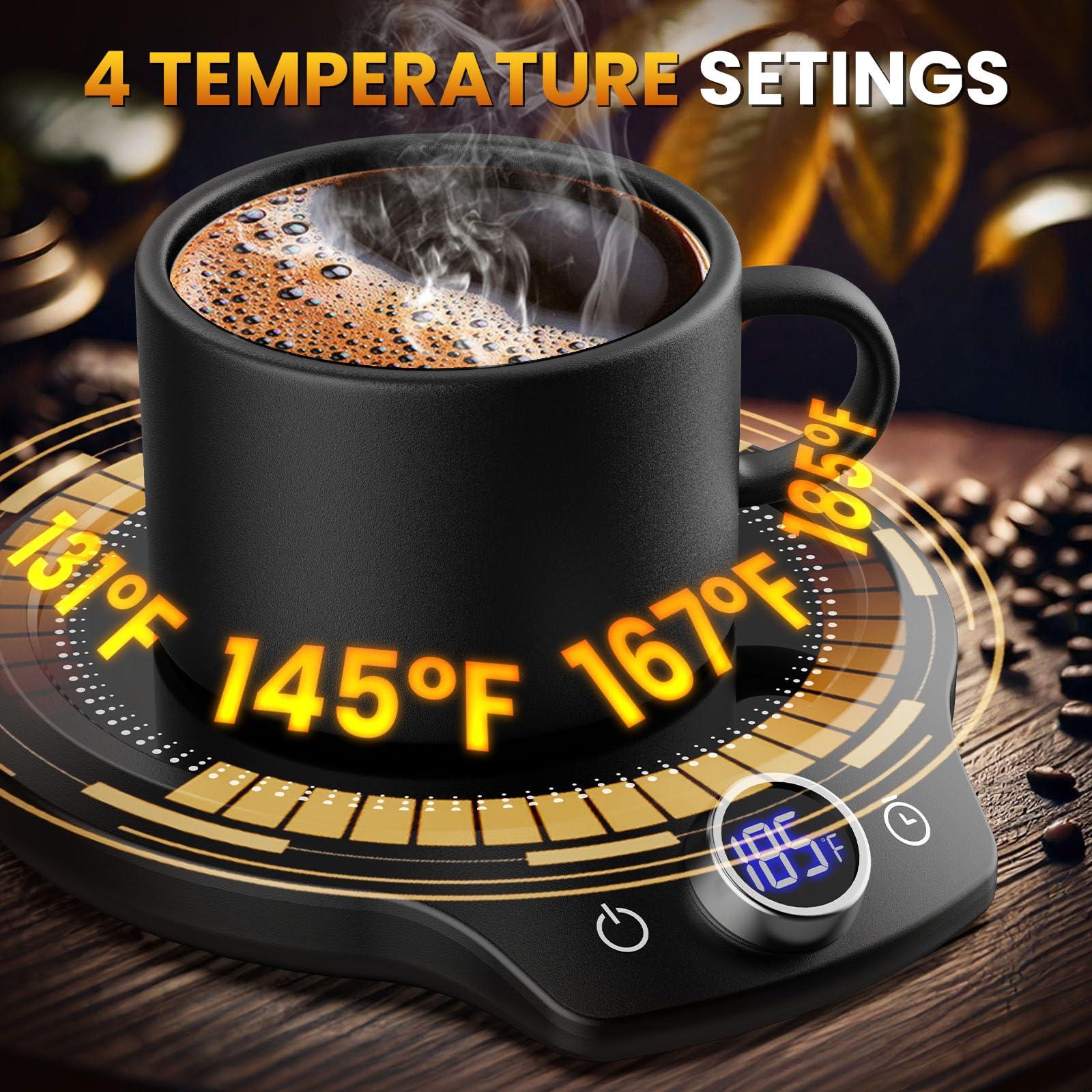 Fast Heating Mug warmer - 4 Temp Settings & 1-12H Timer, Coffee Cup Warmer Plate for Desk Auto Shut Off, LED Display Smart Candle Wax Warmer - Ideal Electric Beverage Warmer Gift for Coffee, Tea, Milk - Image 3